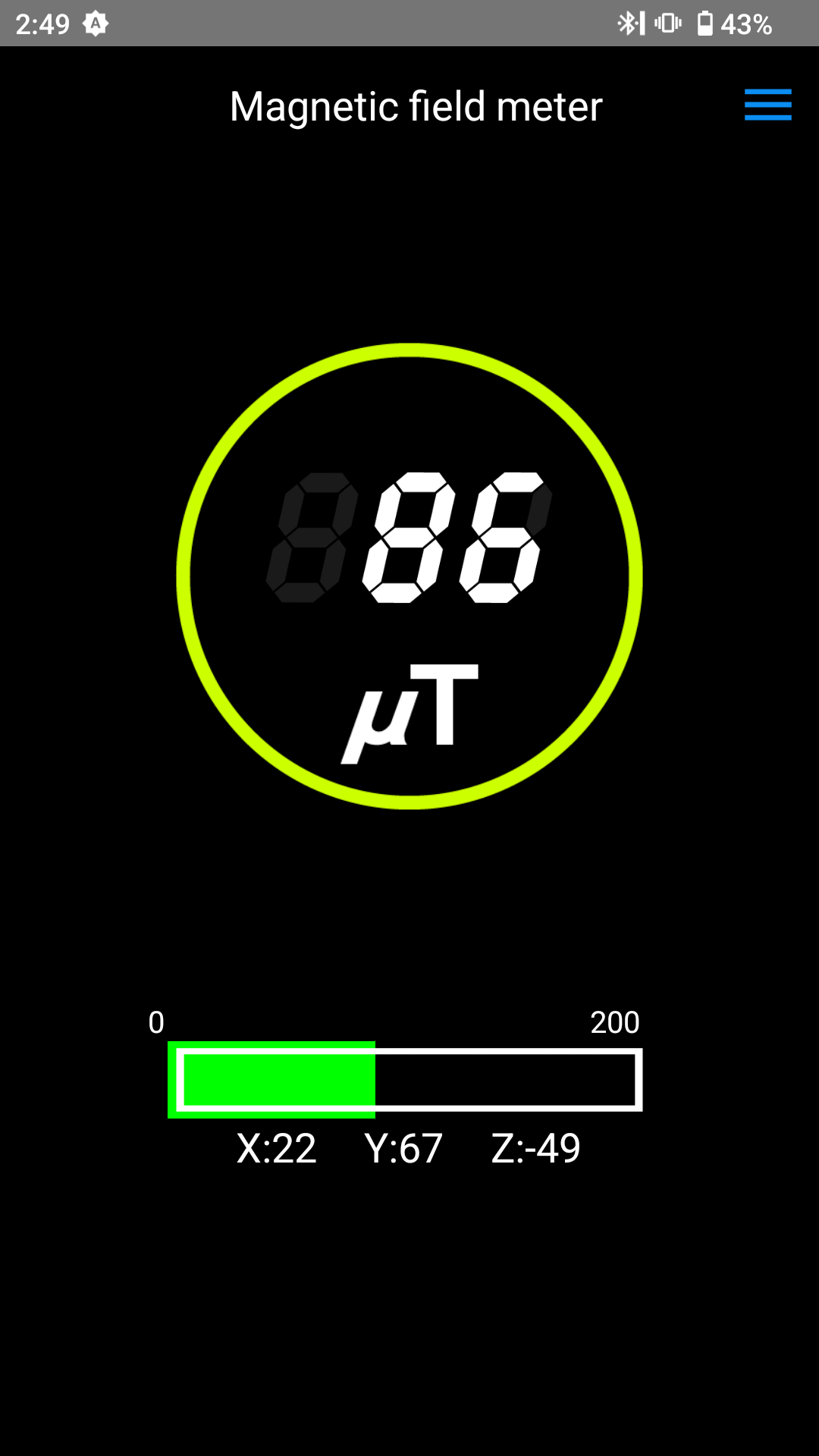 اسکرین شات 2 برنامه Magnetic field meter