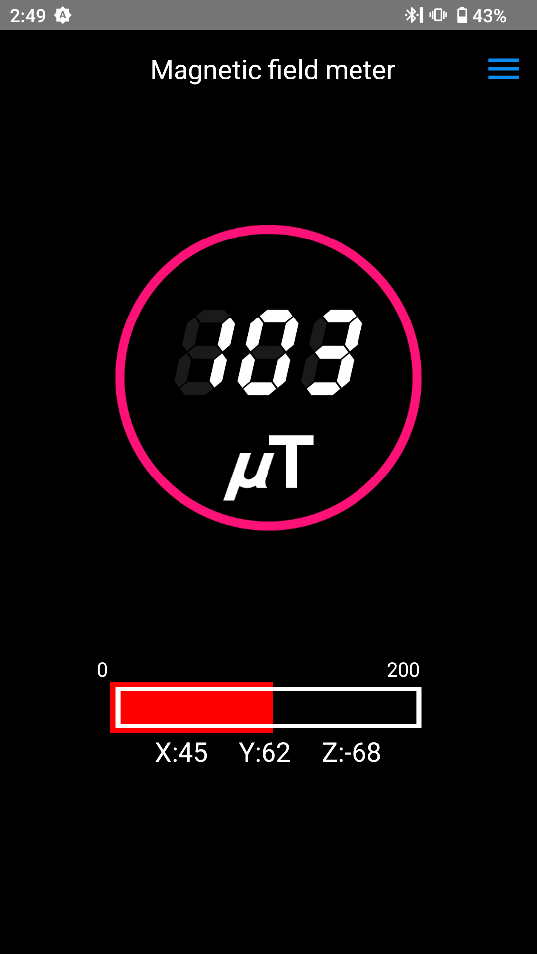 اسکرین شات 3 برنامه Magnetic field meter