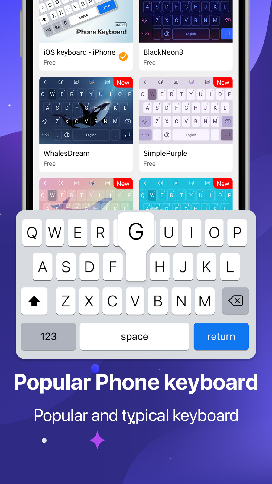 اسکرین شات 1 برنامه Keyboard OS 18 - Emojis