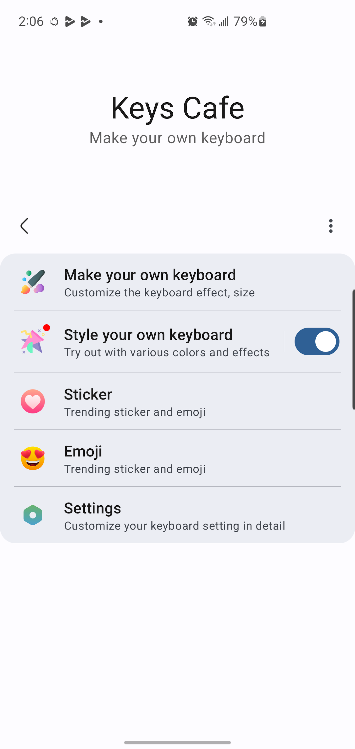 اسکرین شات 1 برنامه Keys Cafe - Make your keyboard