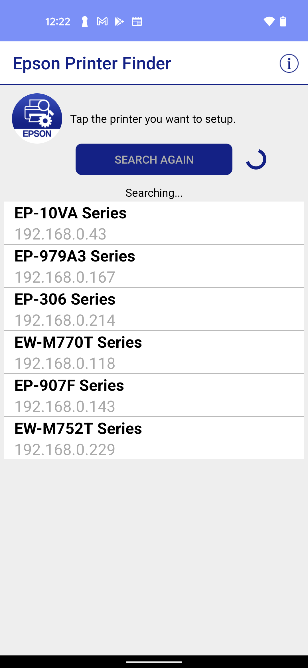 اسکرین شات 1 برنامه Epson Printer Finder