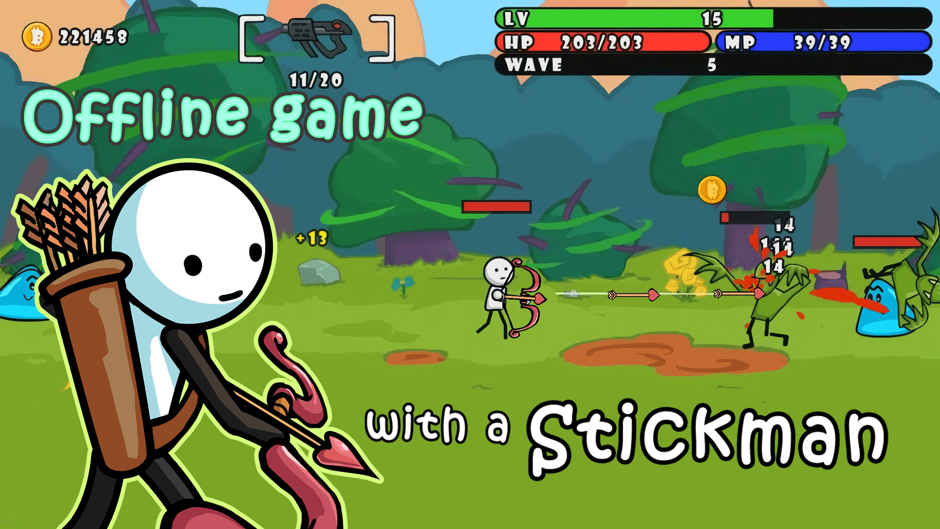 اسکرین شات 2 بازی One Gun: Stickman offline game