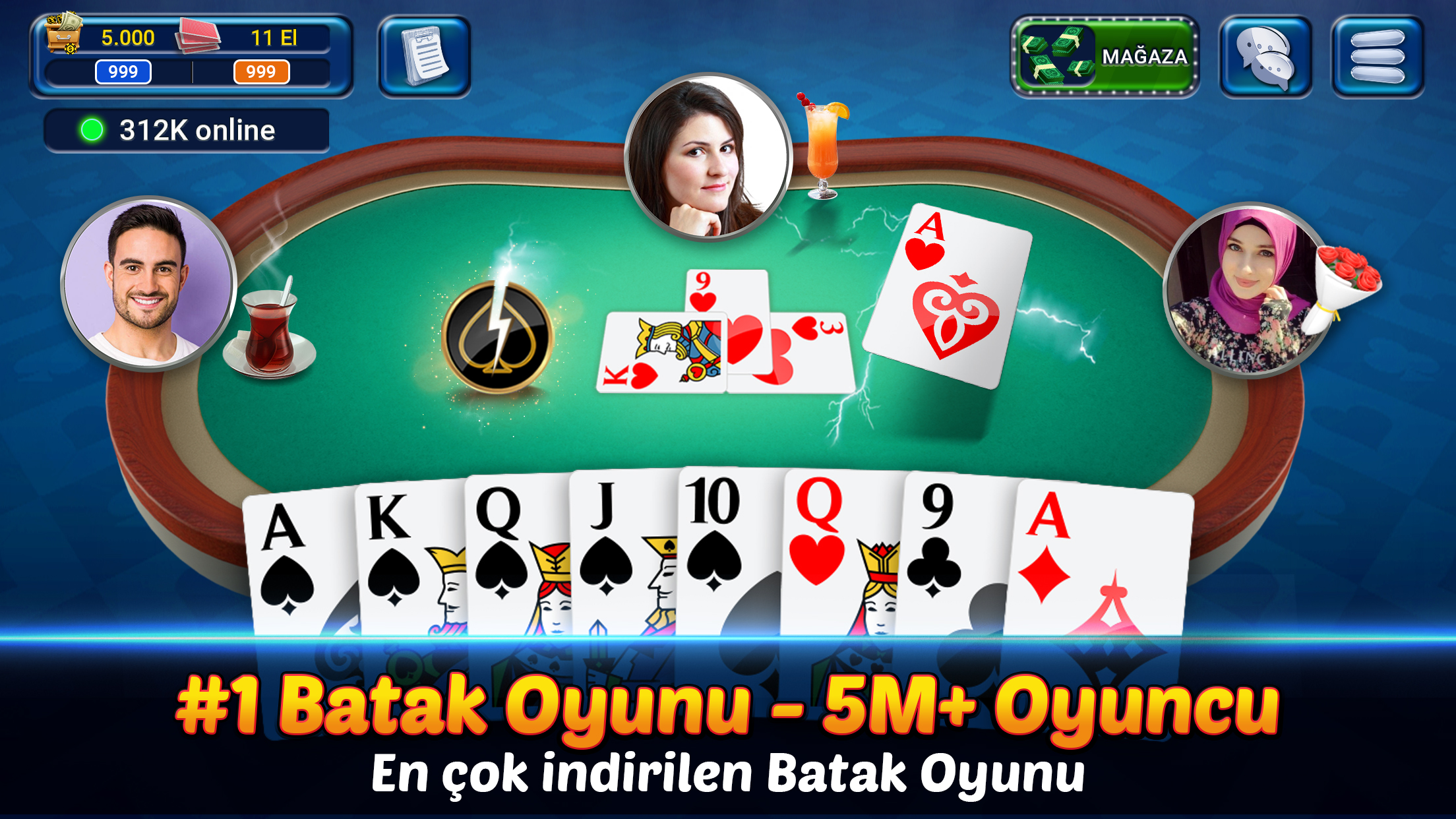 اسکرین شات 1 بازی Batak Club - Batak Online