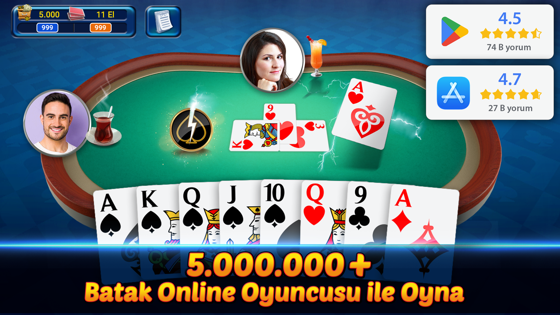 اسکرین شات 1 بازی Batak Online - Batak Club