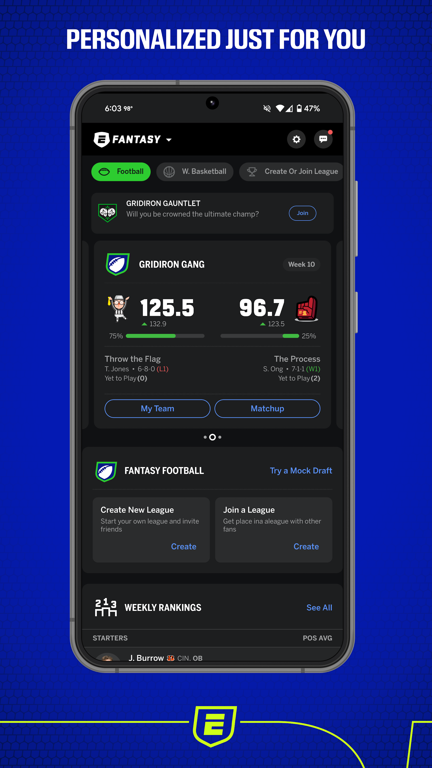 اسکرین شات 3 برنامه ESPN Fantasy Sports