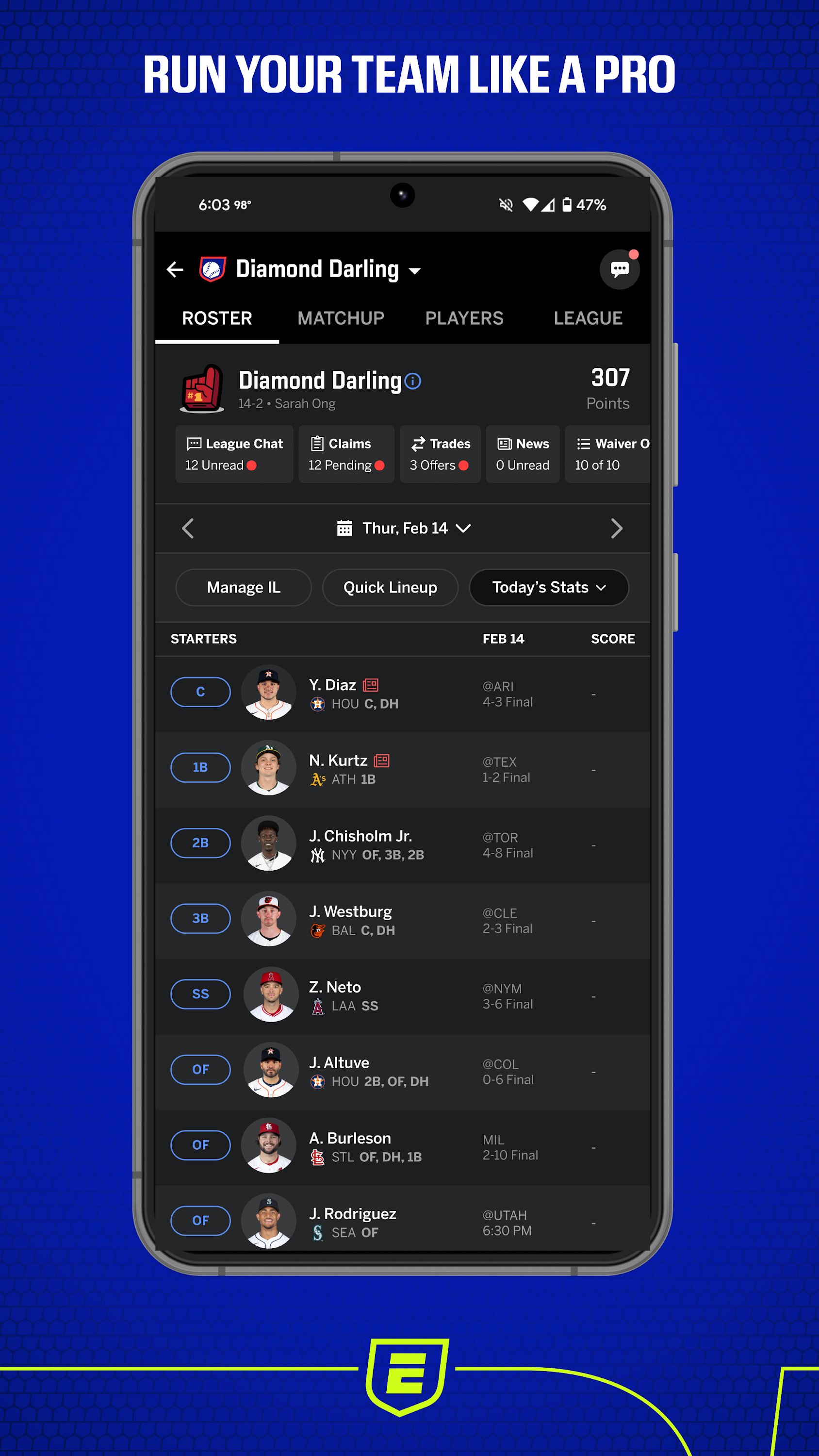اسکرین شات 5 برنامه ESPN Fantasy Sports