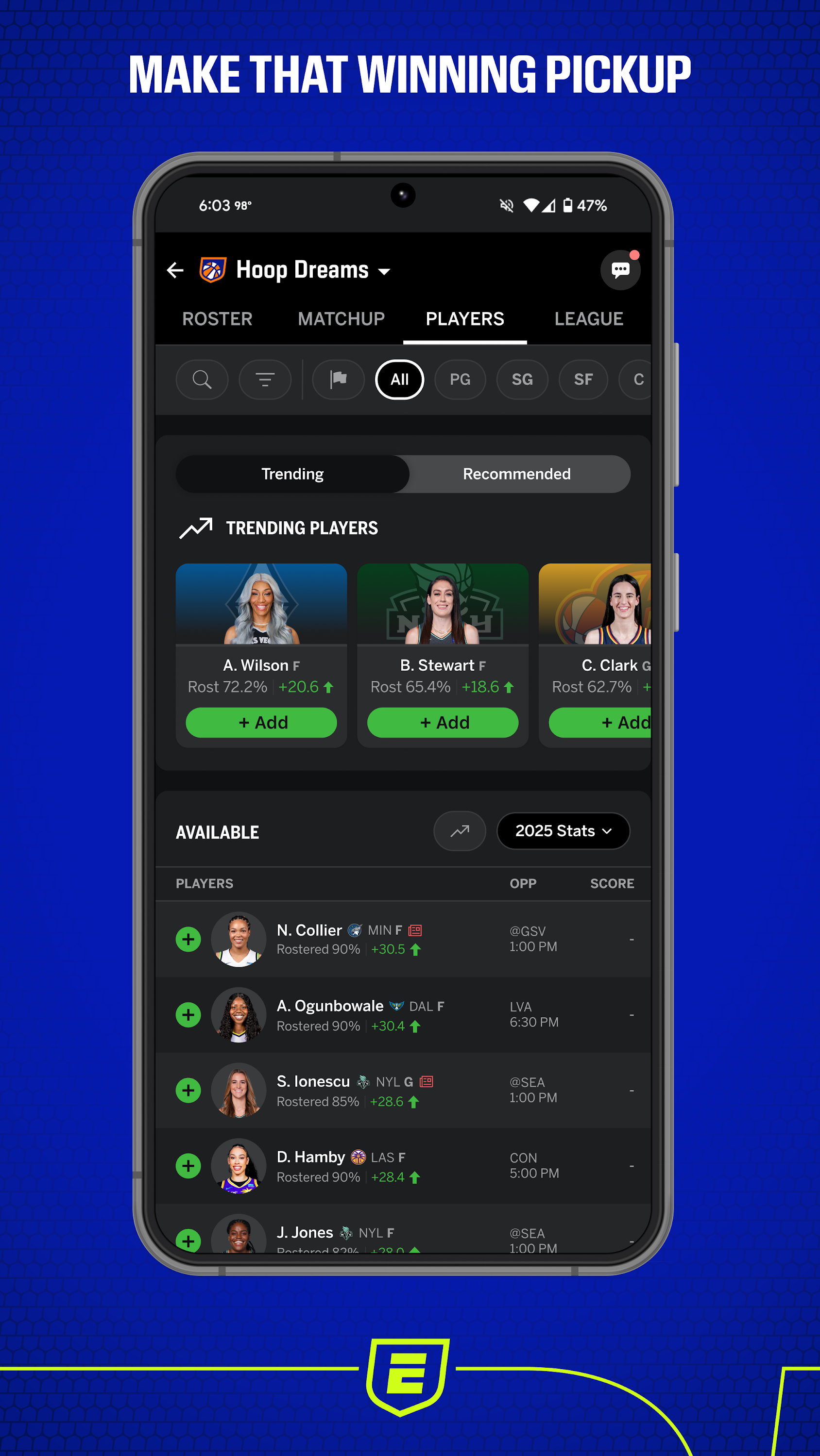 اسکرین شات 4 برنامه ESPN Fantasy Sports