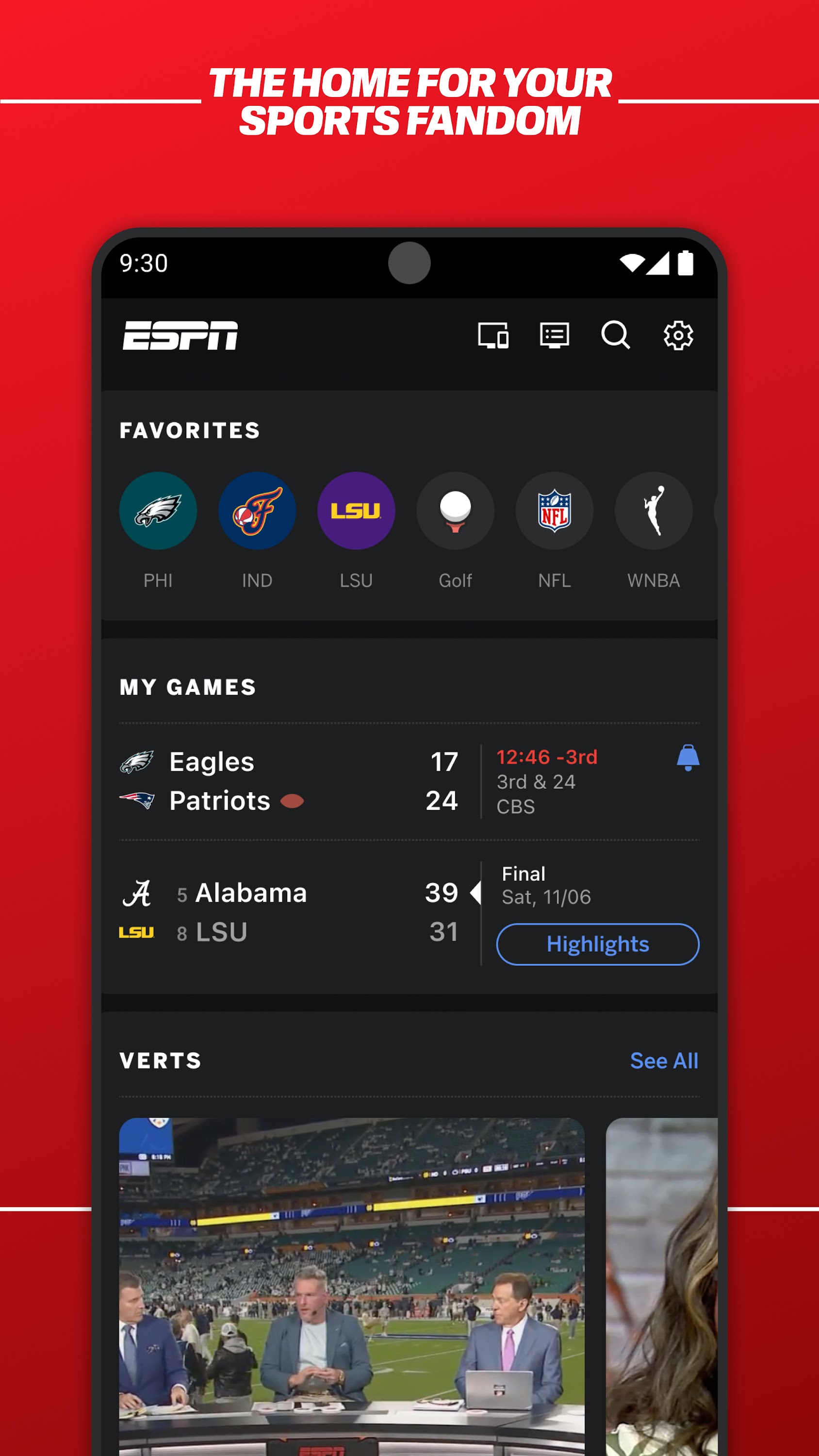 اسکرین شات 2 برنامه ESPN