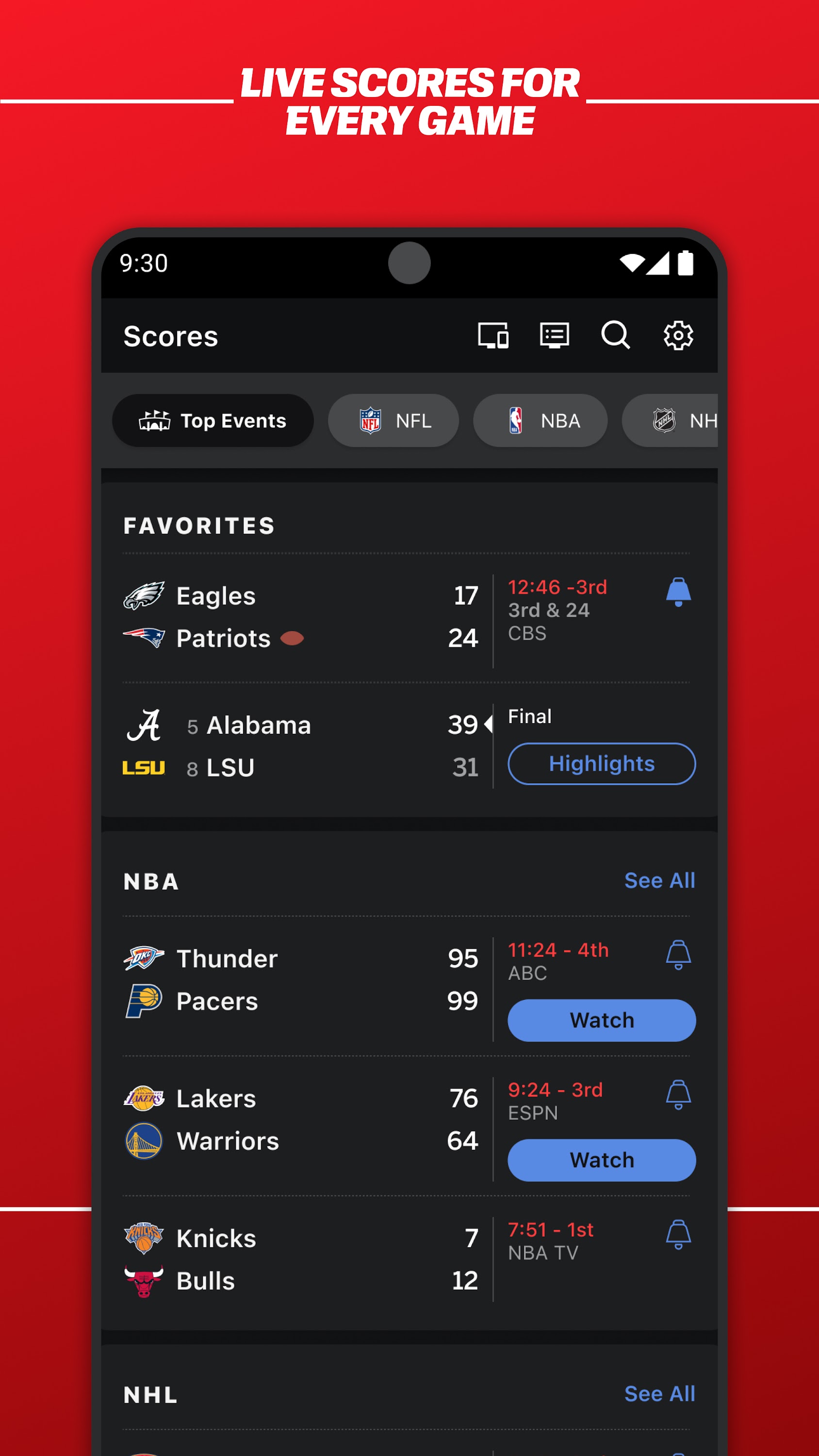 اسکرین شات 8 برنامه ESPN