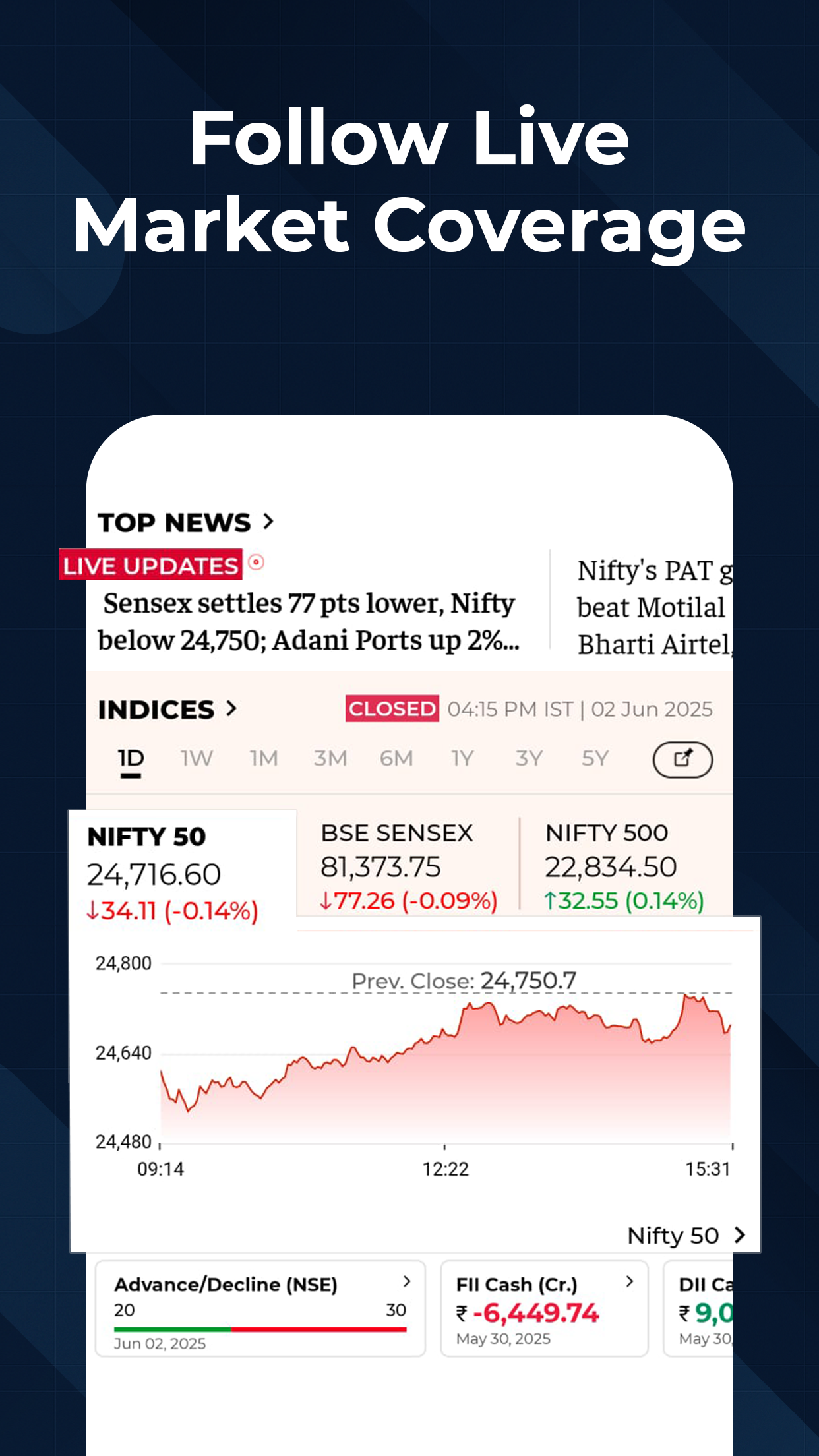 اسکرین شات 2 برنامه ET Markets: Stock Tools & News