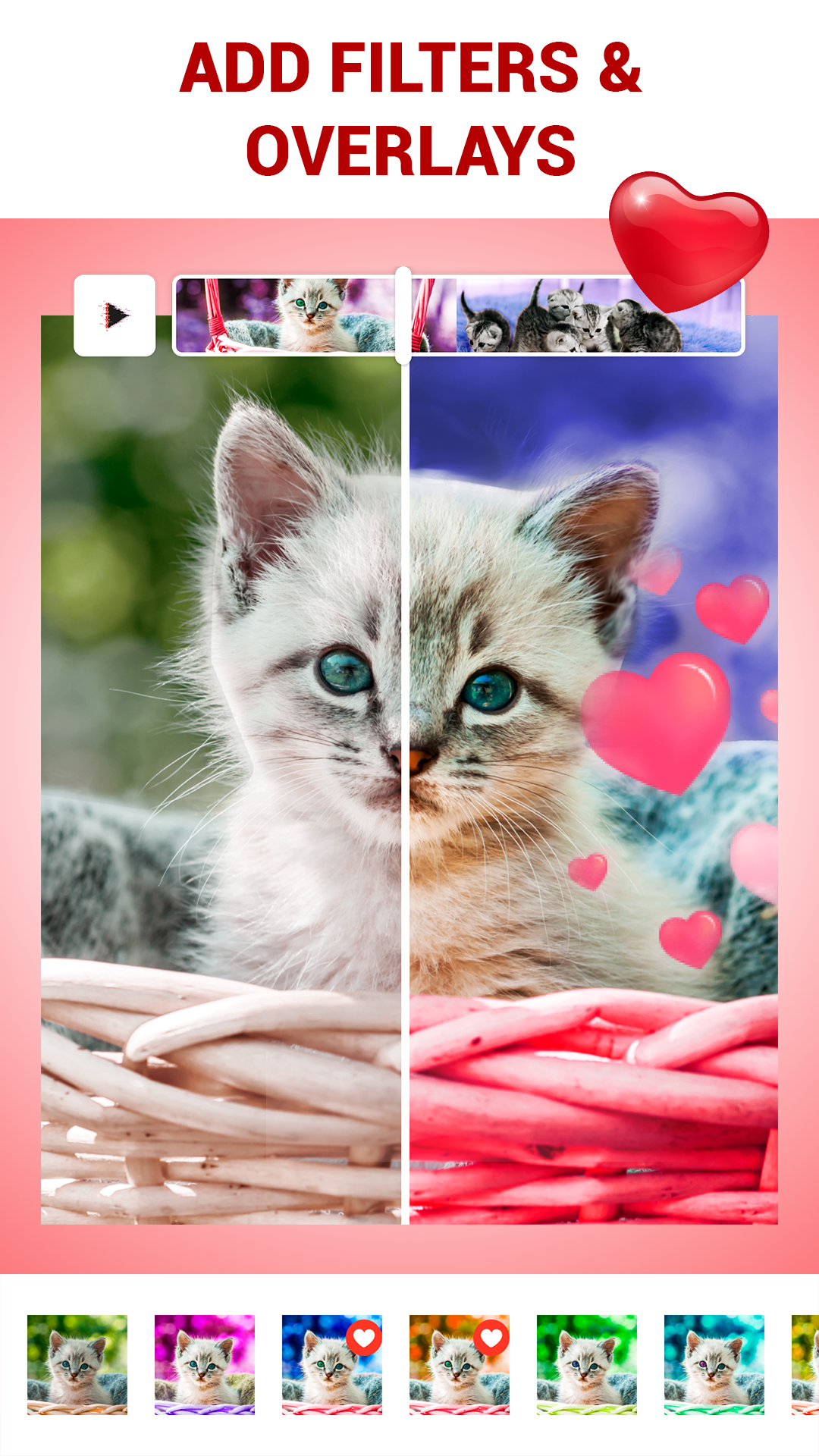 اسکرین شات 2 برنامه Love Collage - Video Editor