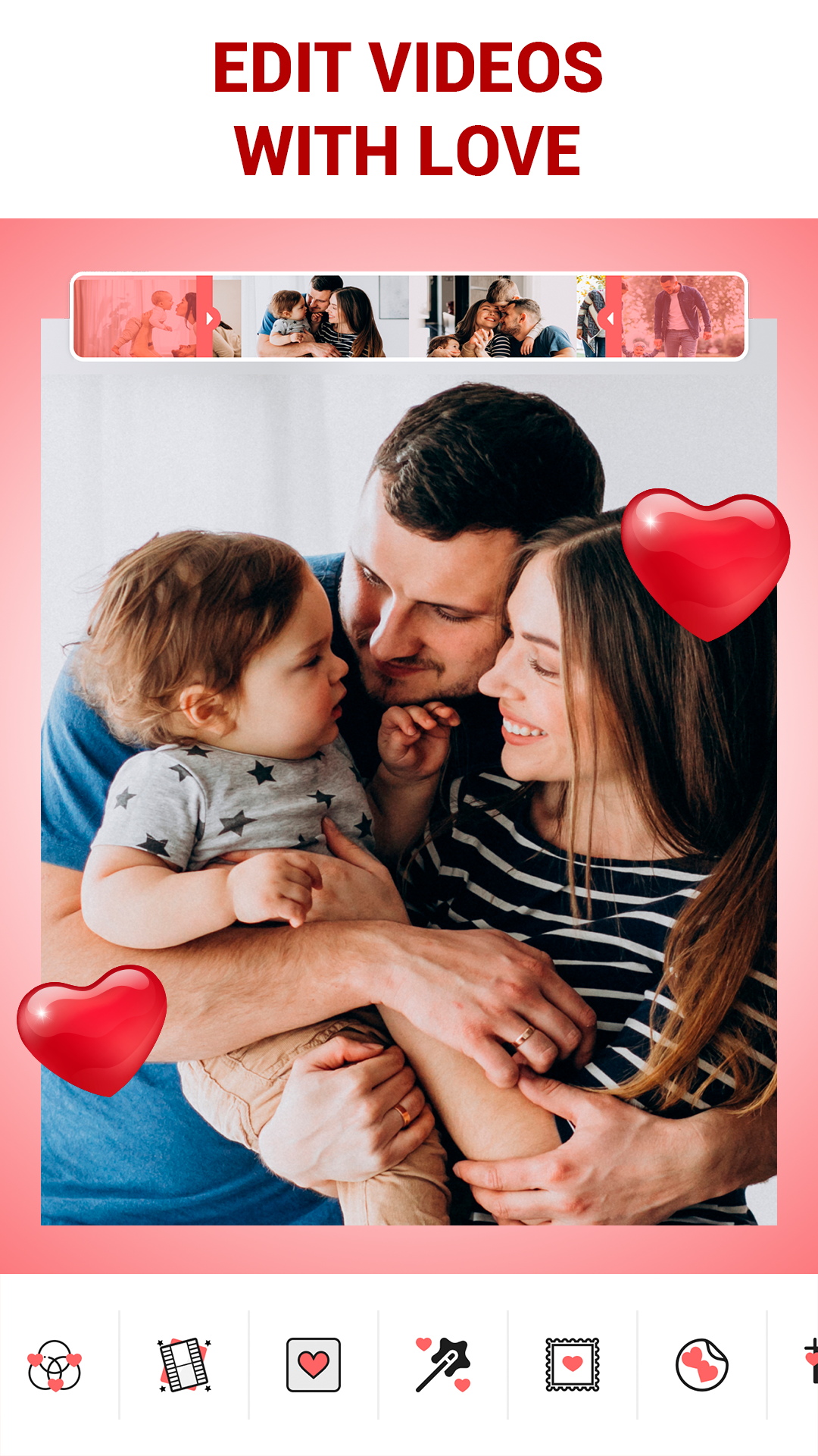 اسکرین شات 1 برنامه Love Collage - Video Editor
