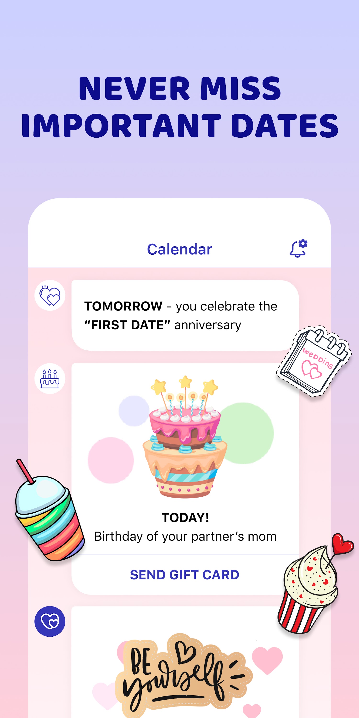 اسکرین شات 2 برنامه Love Calendar and Widget