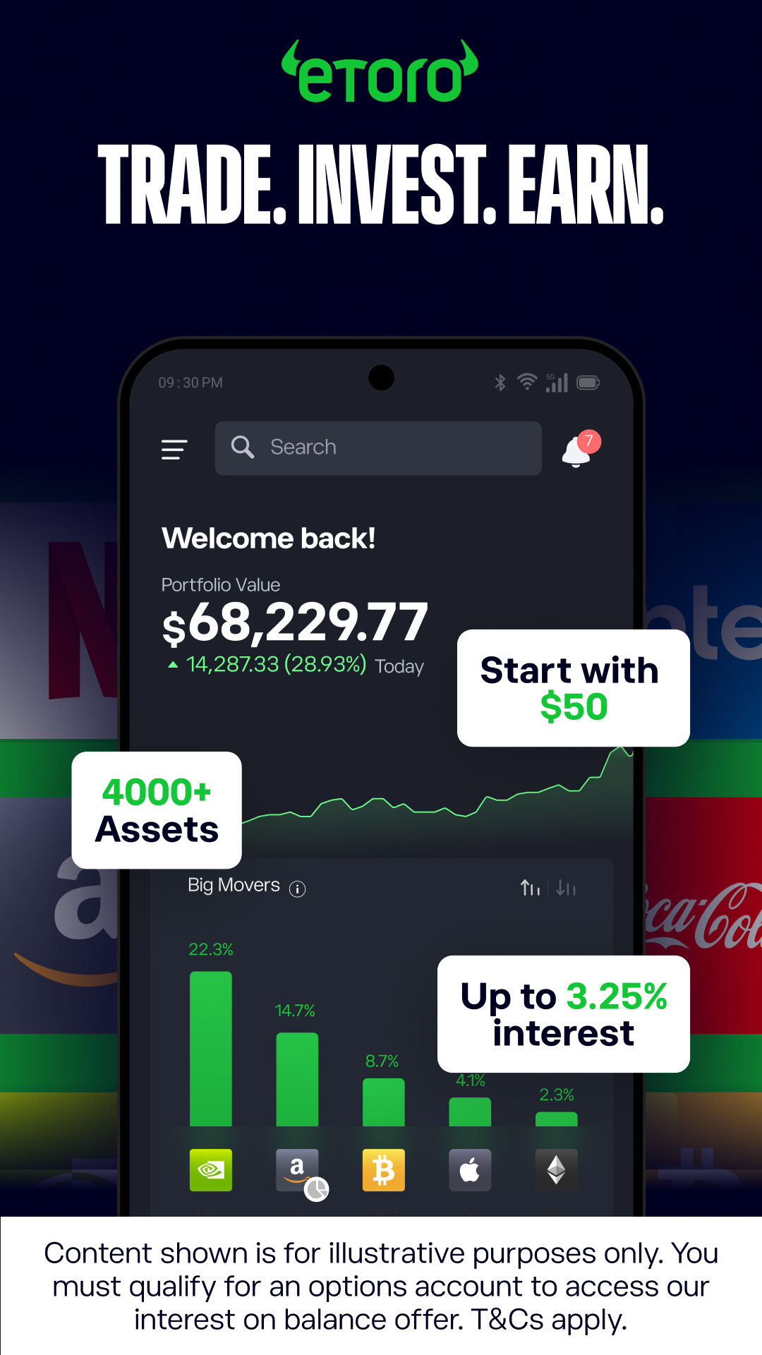 اسکرین شات 1 برنامه eToro: Trade. Invest. Connect.