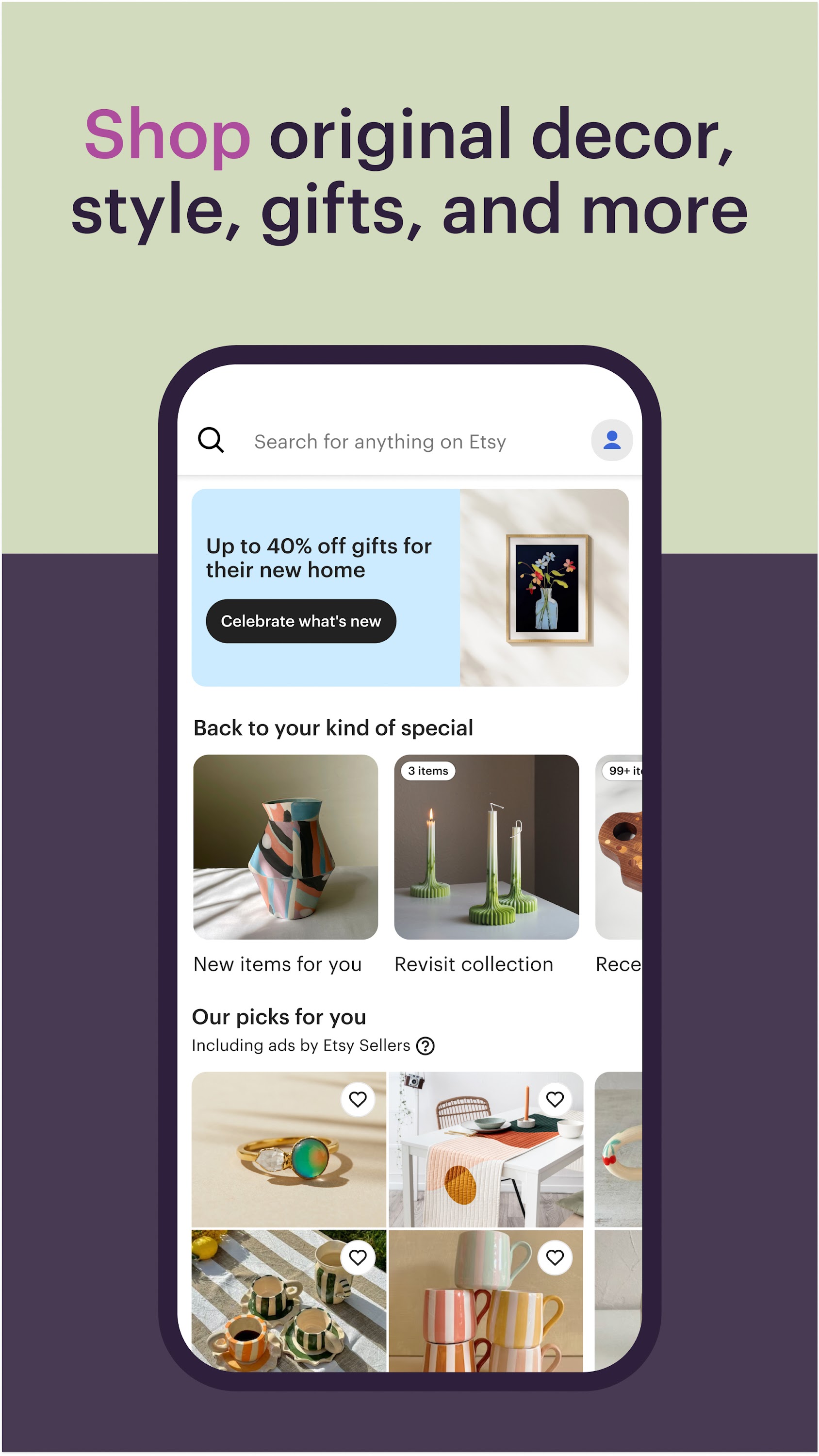اسکرین شات 2 برنامه Etsy: Shop Home, Style & More