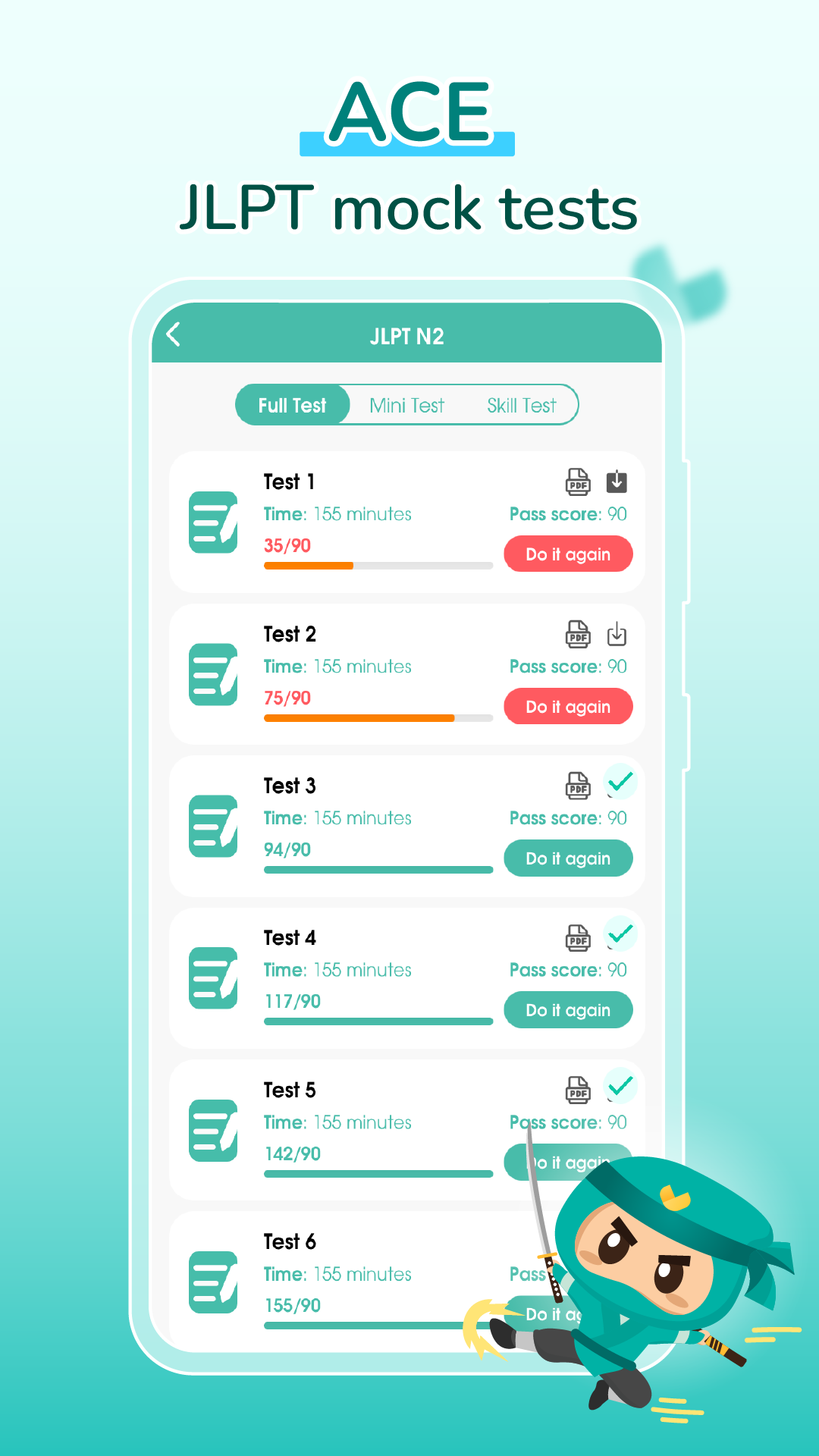 اسکرین شات 1 برنامه Migii JLPT: JLPT test N5-N1