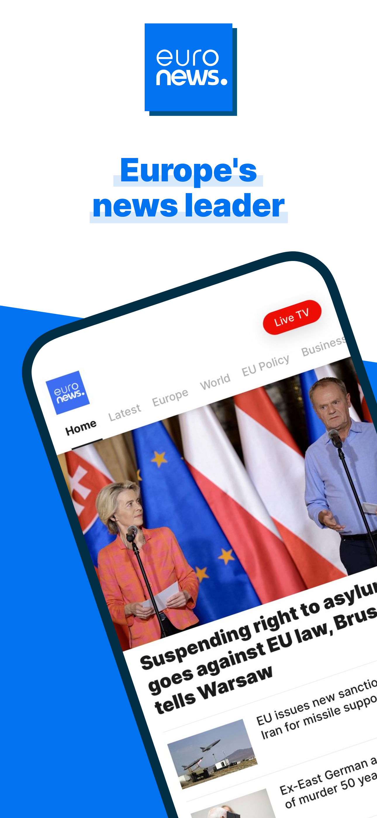 اسکرین شات 1 برنامه Euronews: World news & live TV