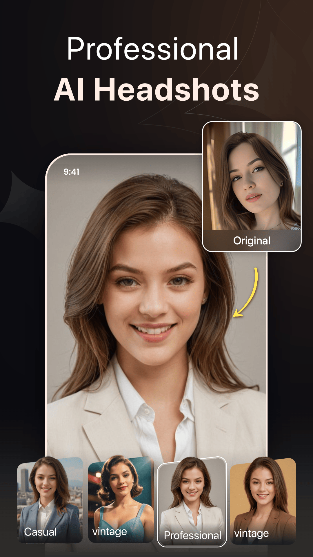 اسکرین شات 1 برنامه PortraitMe - AI Headshot Pro
