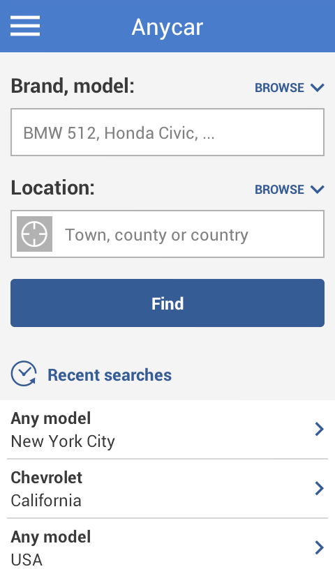 اسکرین شات 1 برنامه Search for used cars to buy