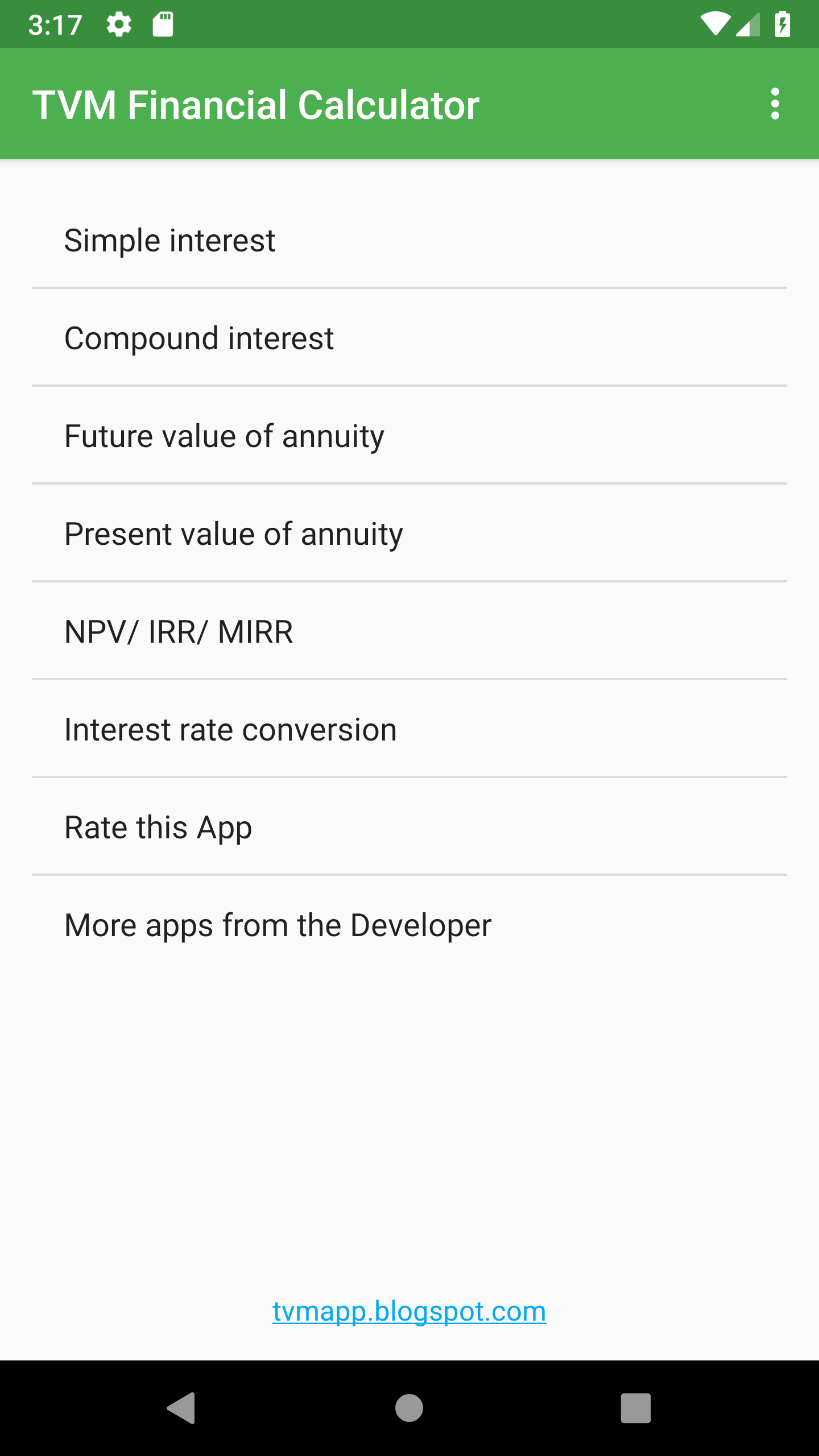 اسکرین شات 1 برنامه TVM Financial Calculator