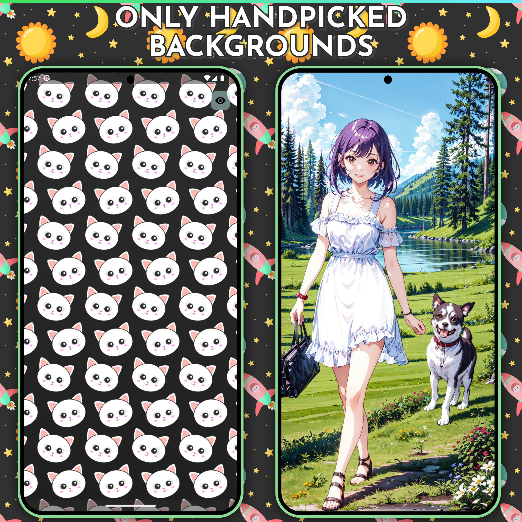 اسکرین شات 4 برنامه Cute Wallpapers - Kawaii