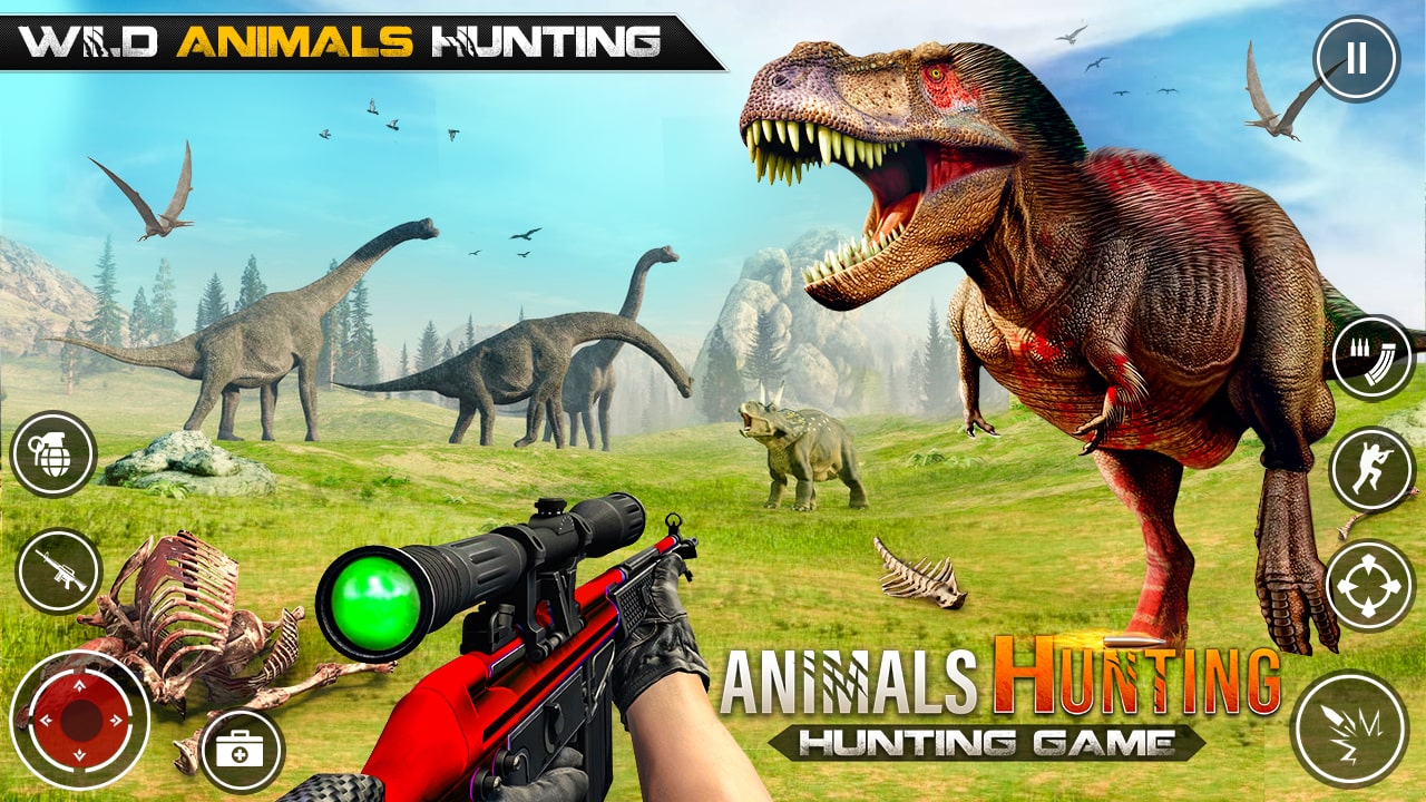 اسکرین شات 4 برنامه Dinosaur Hunting Gun Games