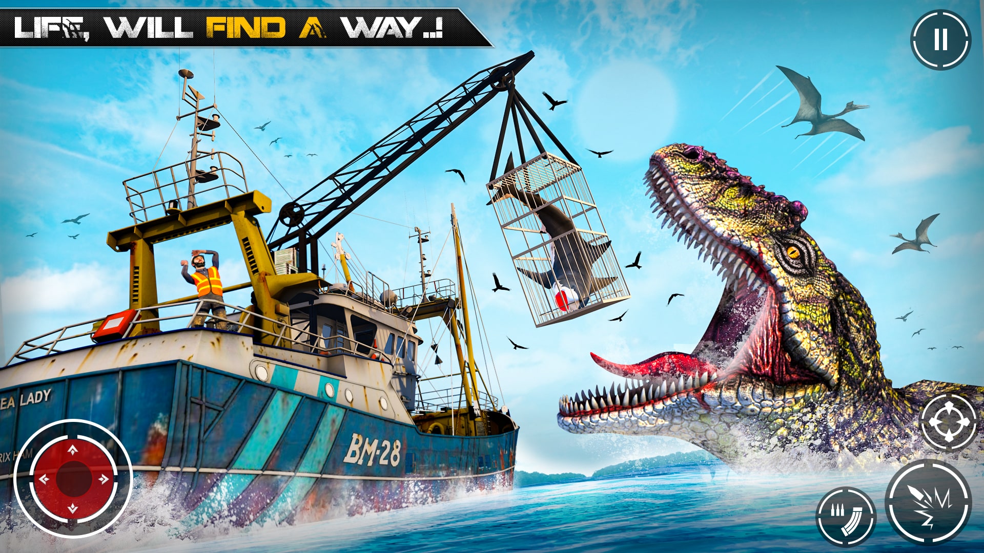 اسکرین شات 1 برنامه Dinosaur Hunting Gun Games