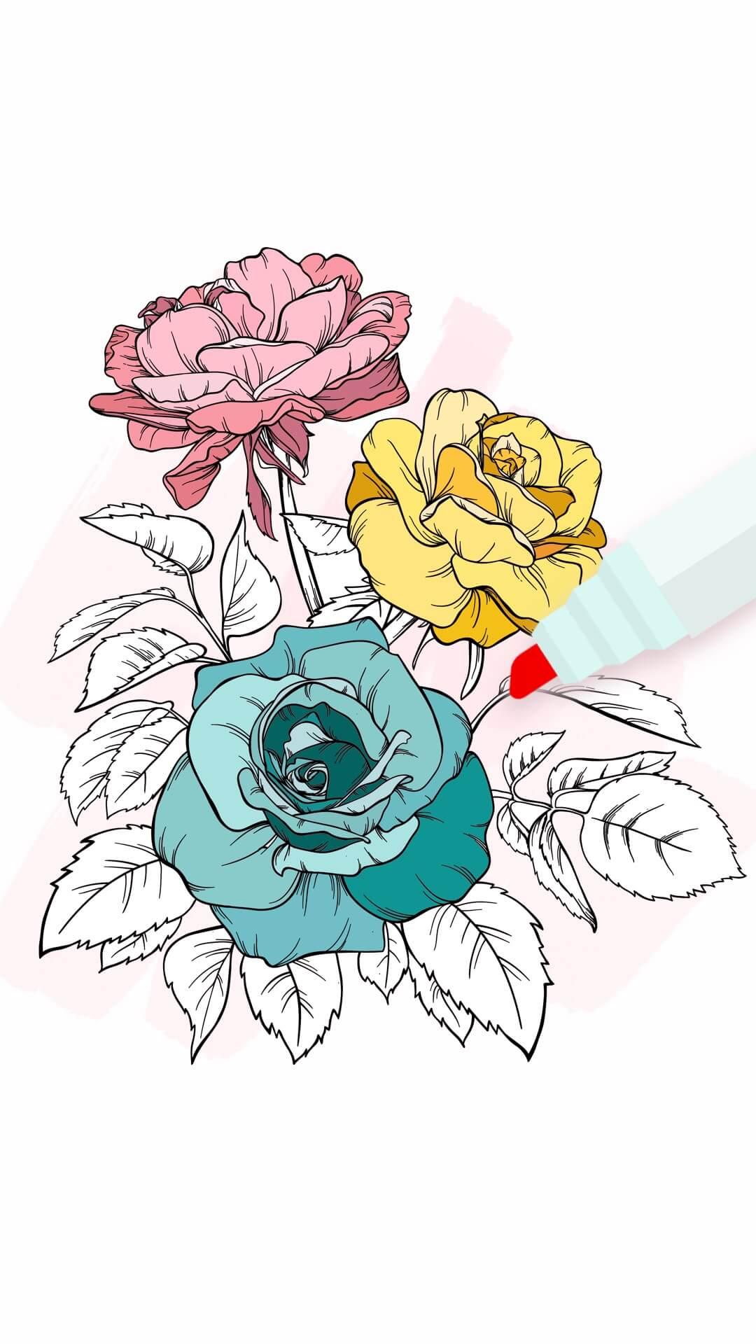 اسکرین شات 7 برنامه Flowers Coloring Books
