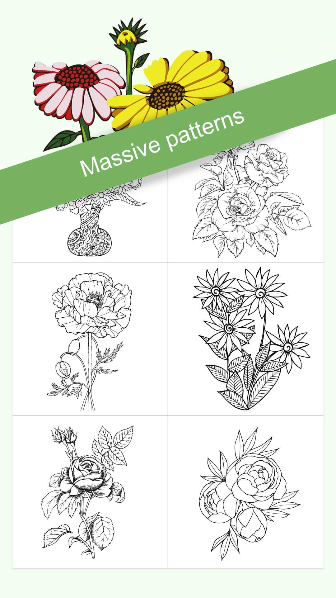 اسکرین شات 1 برنامه Flowers Coloring Books