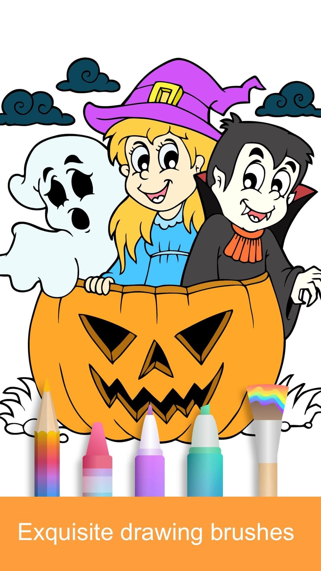 اسکرین شات 1 بازی 2025 Halloween Coloring Books