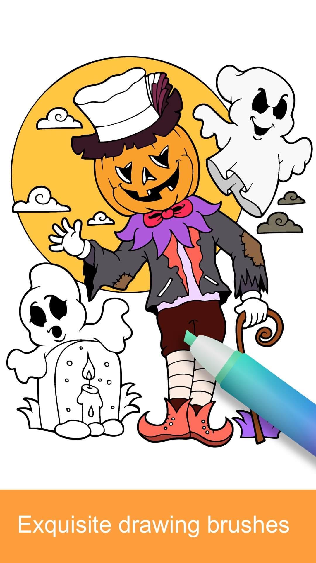 اسکرین شات 2 بازی 2025 Halloween Coloring Books