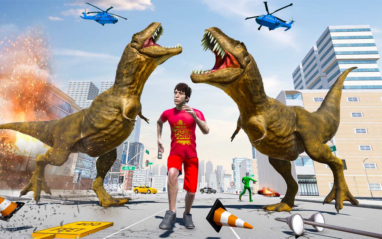 اسکرین شات 6 برنامه Angry Dinosaur City Rampage