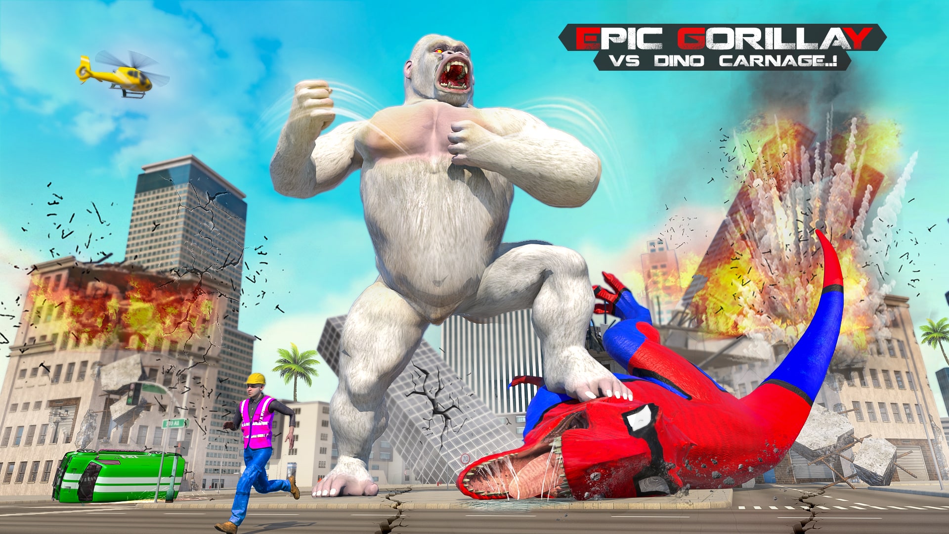 اسکرین شات 1 برنامه Angry Dinosaur City Rampage