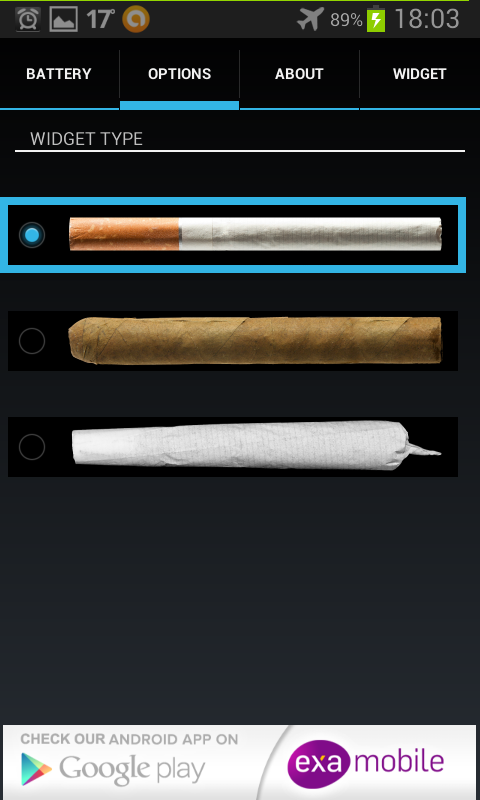 اسکرین شات 2 برنامه Cigarette Battery