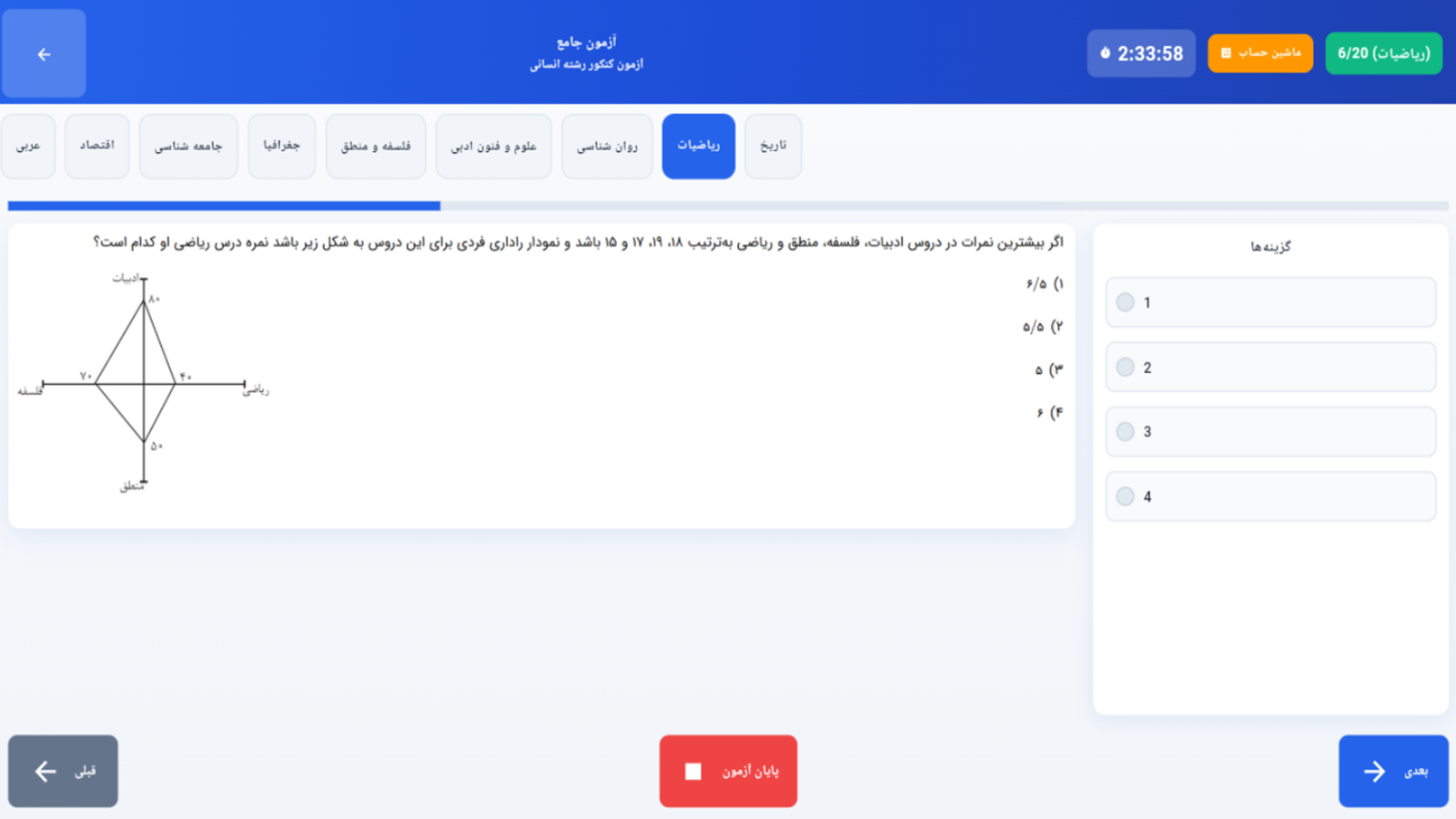 اسکرین شات 4 برنامه ‏‏آزمون کنکور انسانی