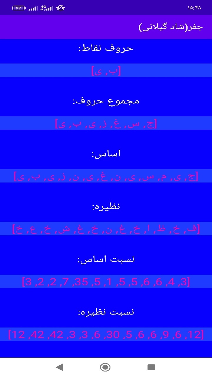 اسکرین شات 7 برنامه جفر (شاد گیلانی)