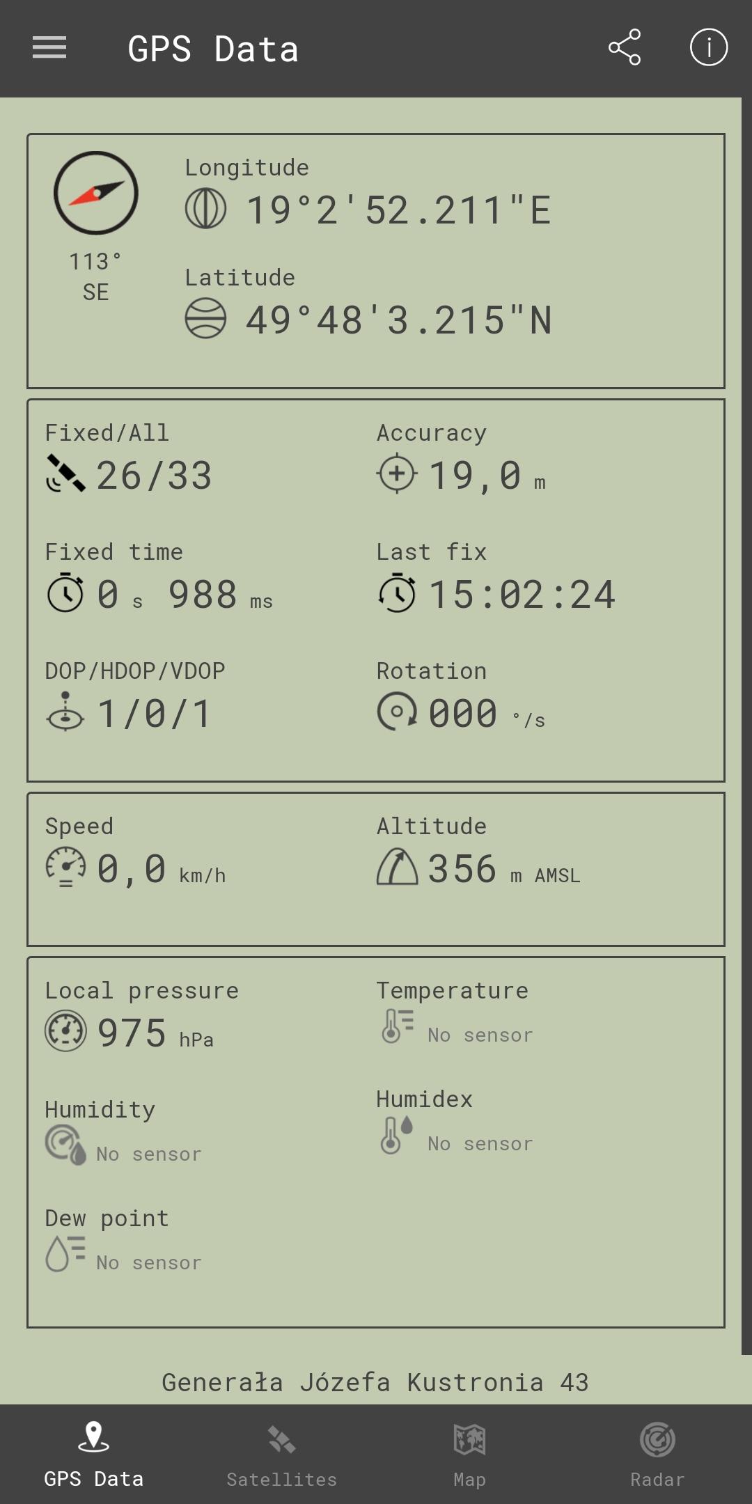 اسکرین شات 3 برنامه GPS Data