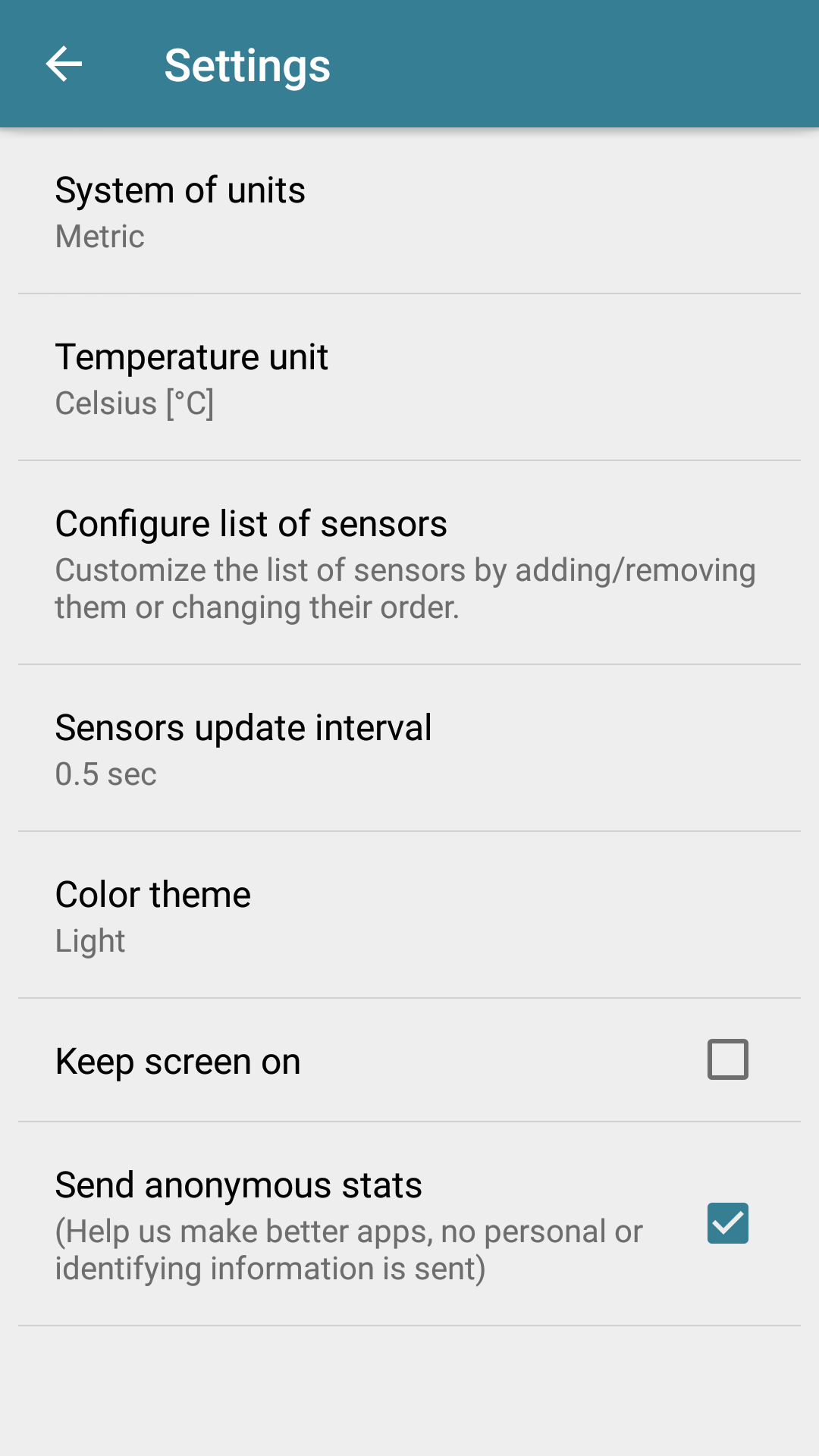 اسکرین شات 6 برنامه Sensors Toolbox
