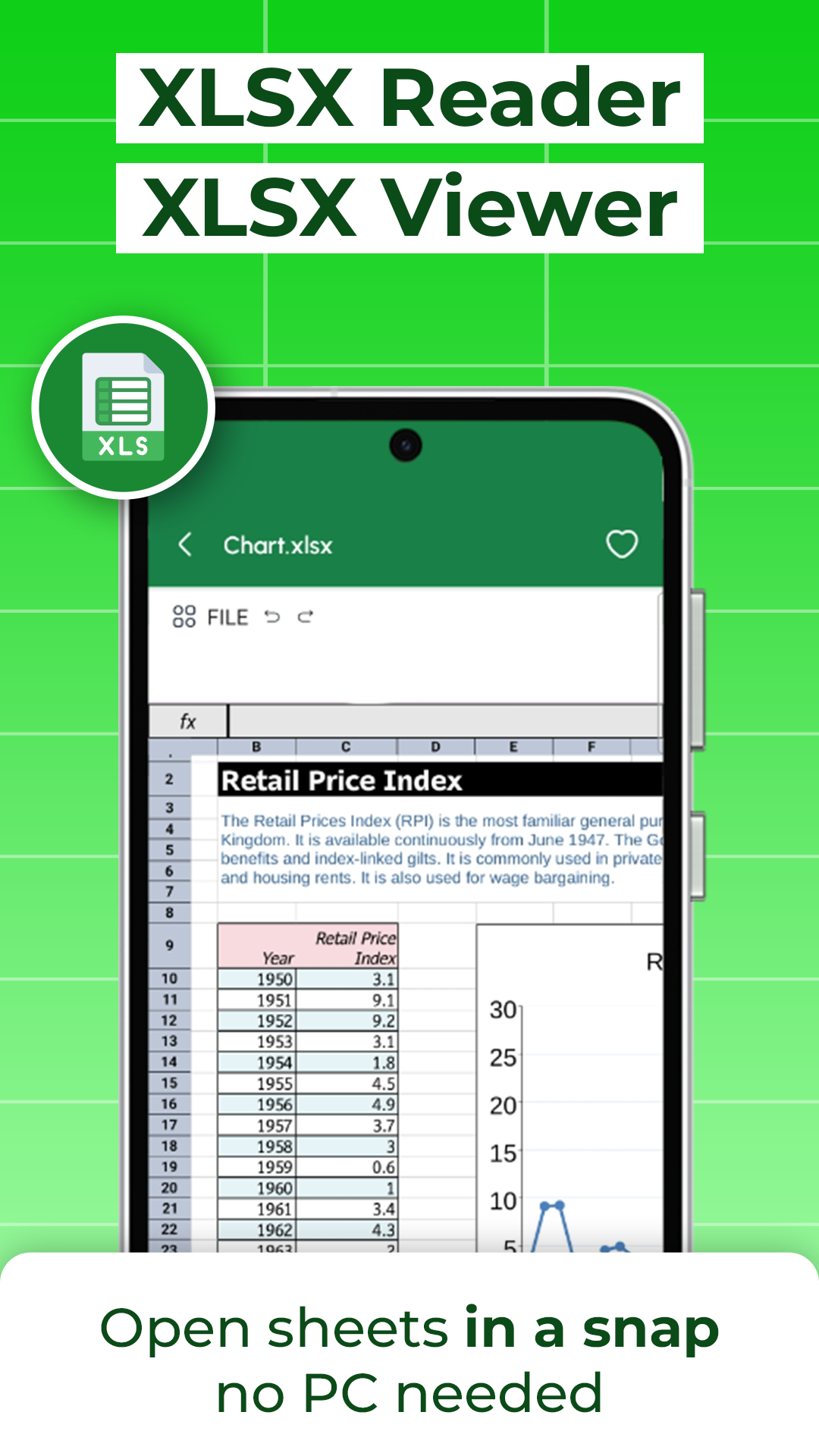 اسکرین شات 2 برنامه XLSX Viewer & All File Reader