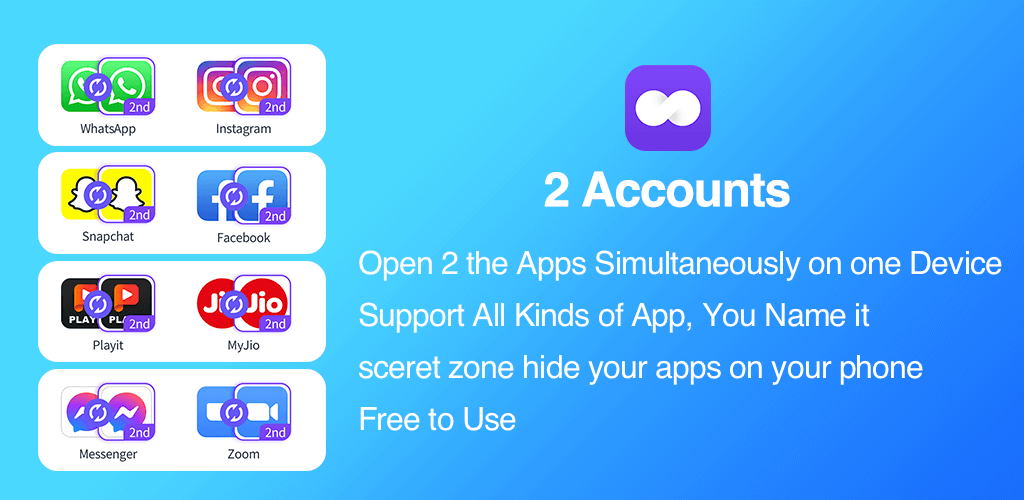 اسکرین شات 5 برنامه 2Accounts - Dual Apps Space