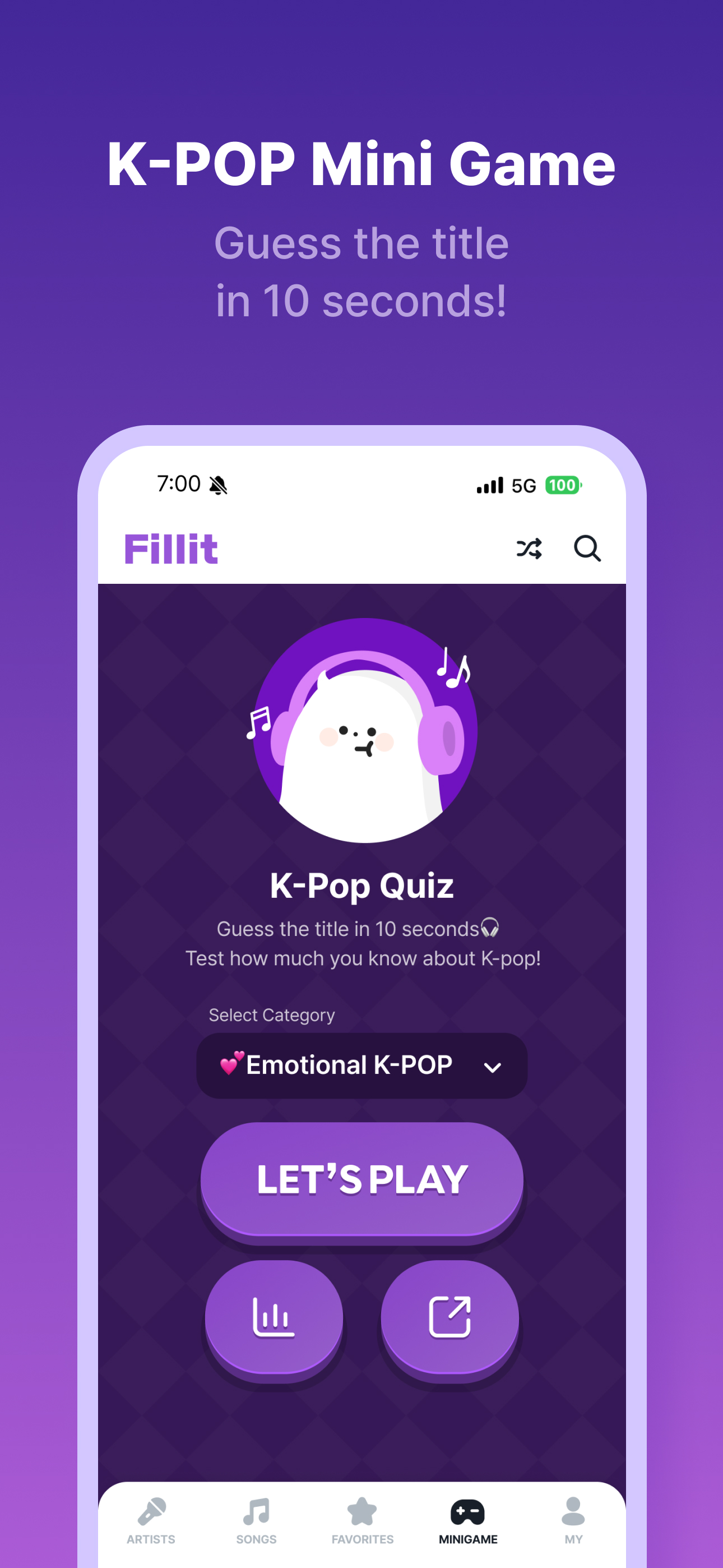 اسکرین شات 6 بازی FillIt: Learn KOREAN with KPOP