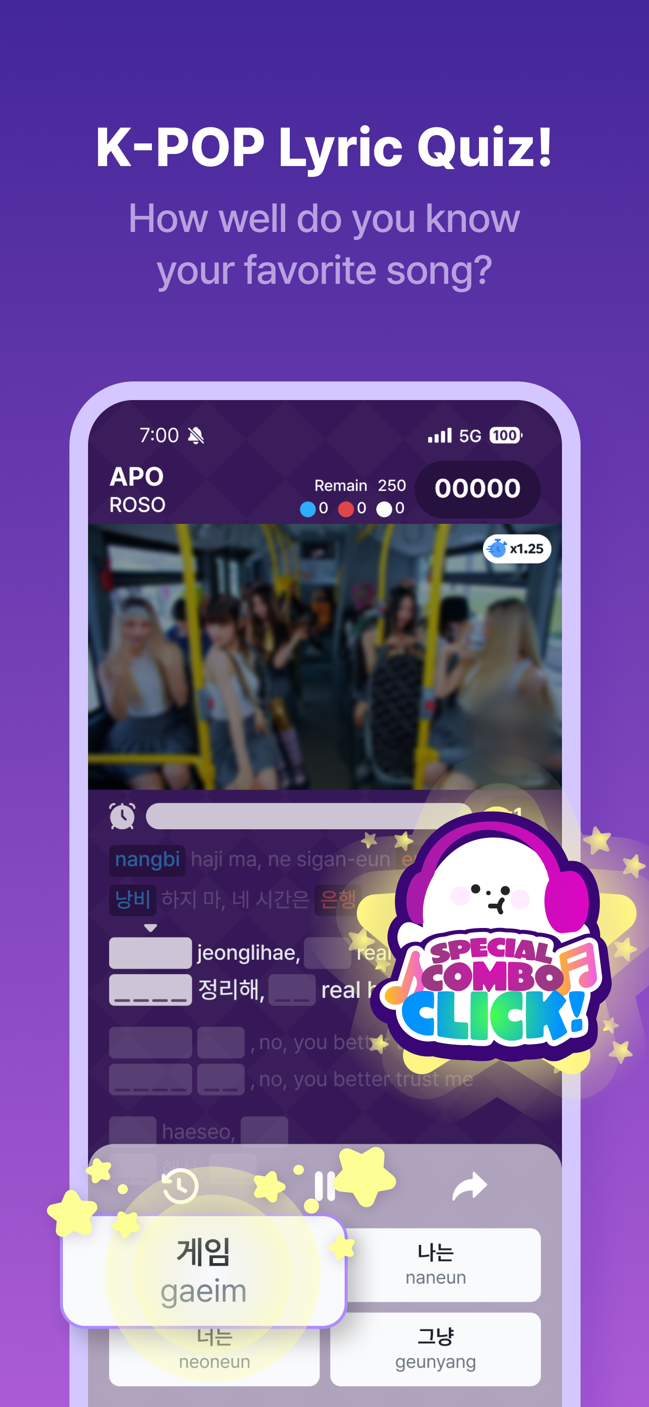 اسکرین شات 2 بازی FillIt-Learn KOREAN with KPOP