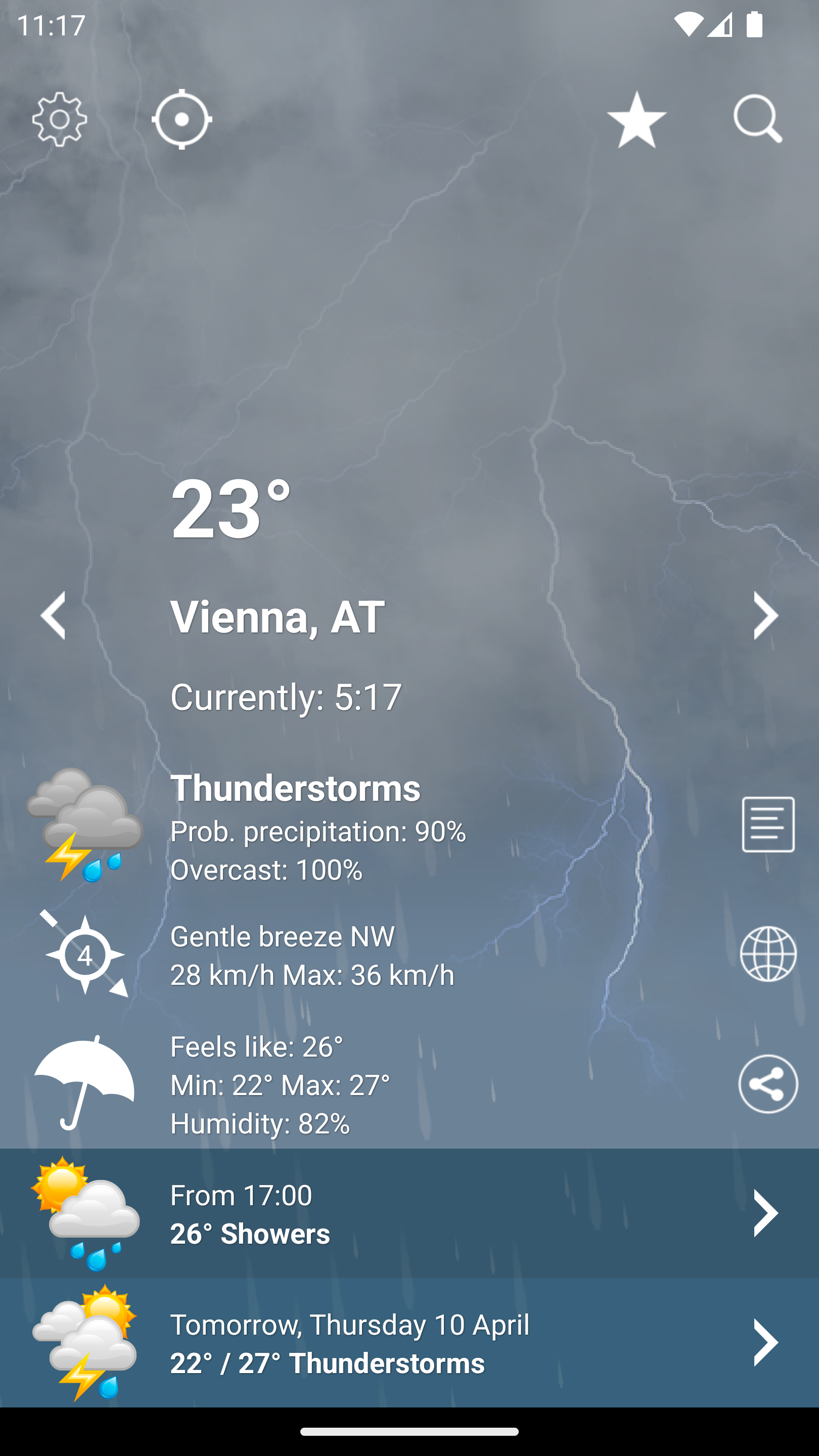 اسکرین شات 2 برنامه Weather XL Austria PRO
