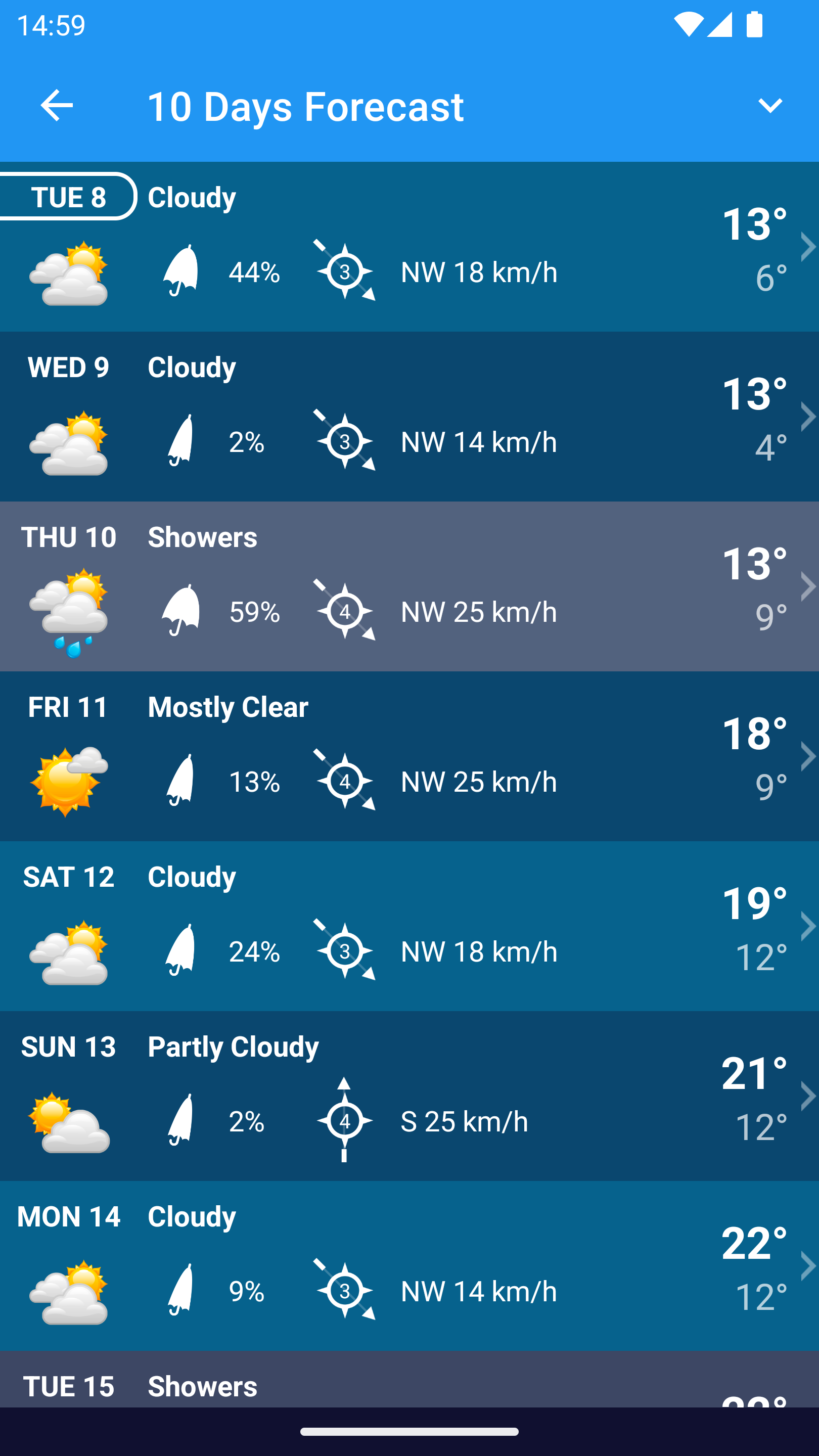 اسکرین شات 6 برنامه Weather XL Austria PRO