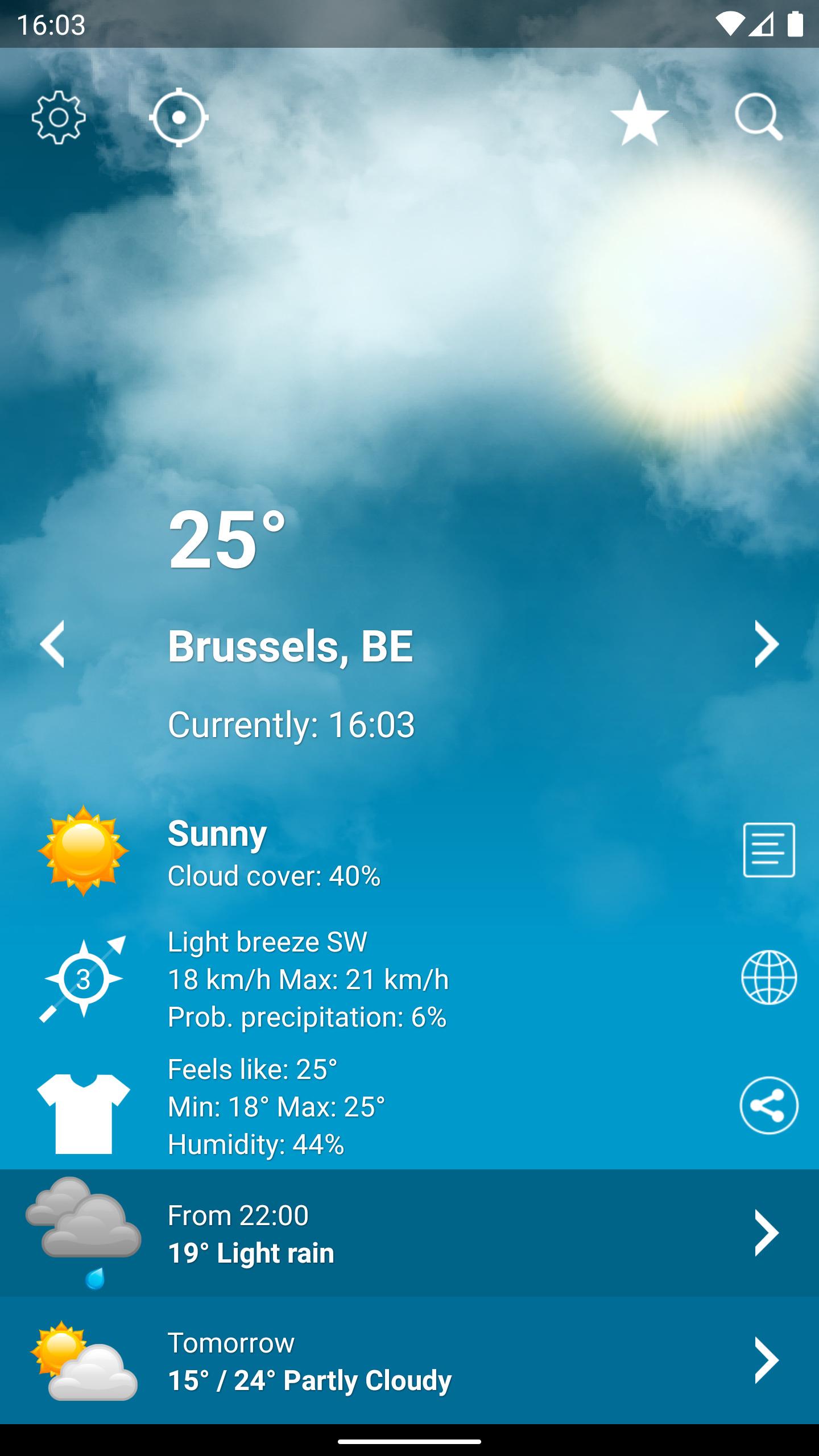 اسکرین شات 1 برنامه Weather Belgium XL PRO