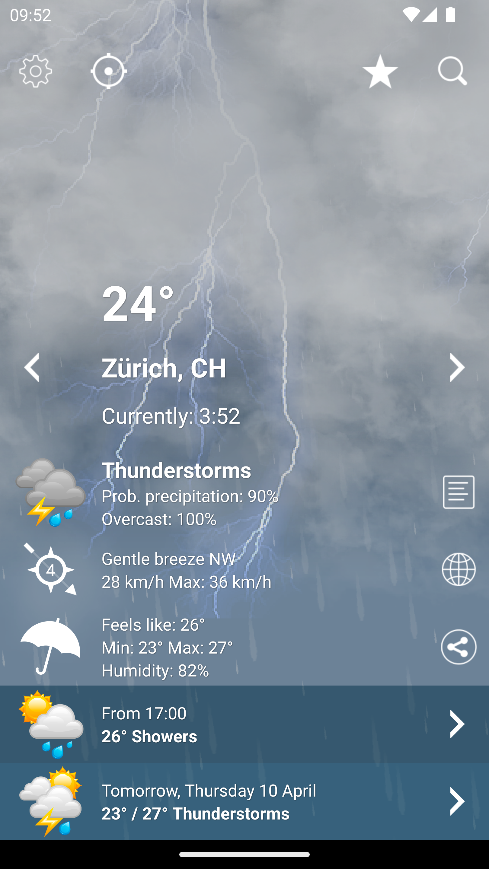 اسکرین شات 2 برنامه Weather Switzerland XL PRO