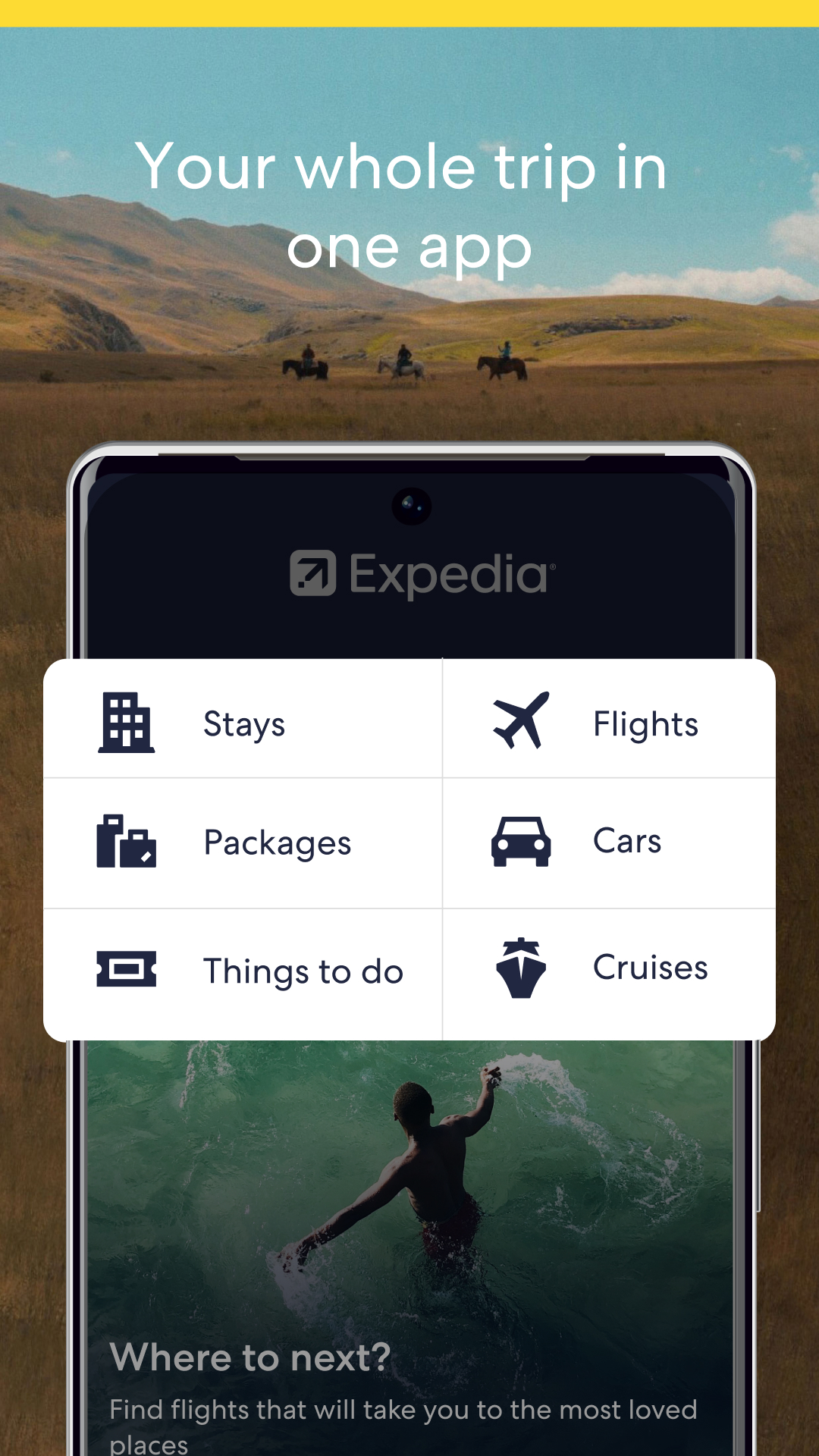 اسکرین شات 1 برنامه Expedia: Hotels, Flights, Cars