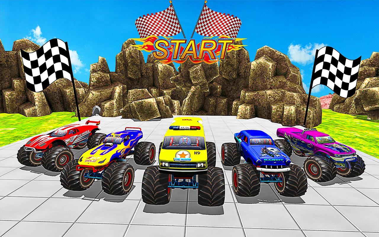 اسکرین شات 3 برنامه Monster Truck Stunt Games 3D