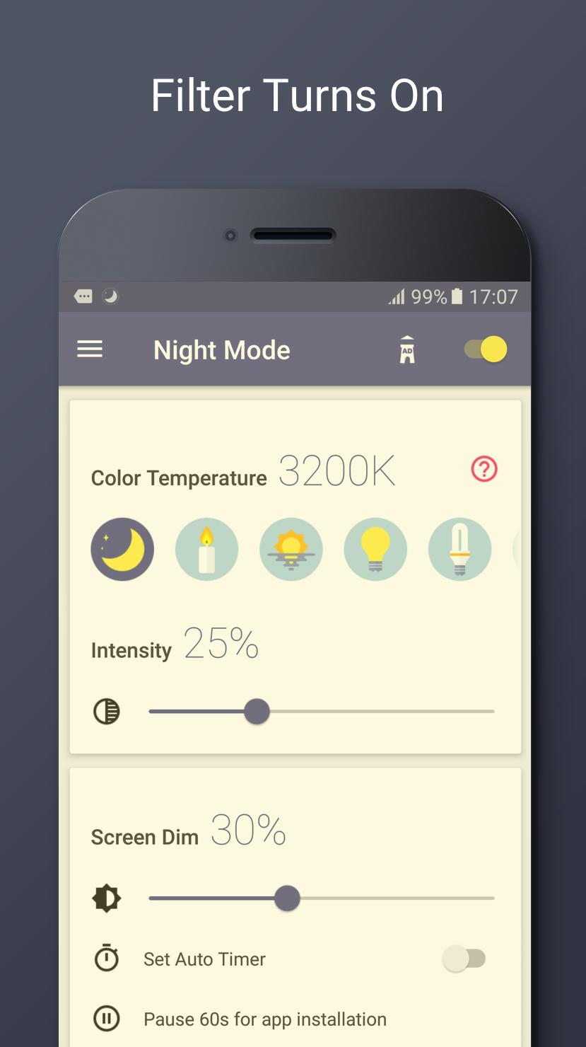 اسکرین شات 3 برنامه Blue Light Filter - Night Mode