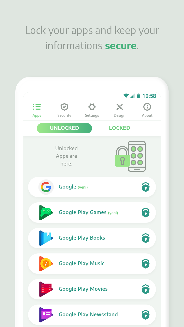 اسکرین شات 1 برنامه AppLock - Lock Screen